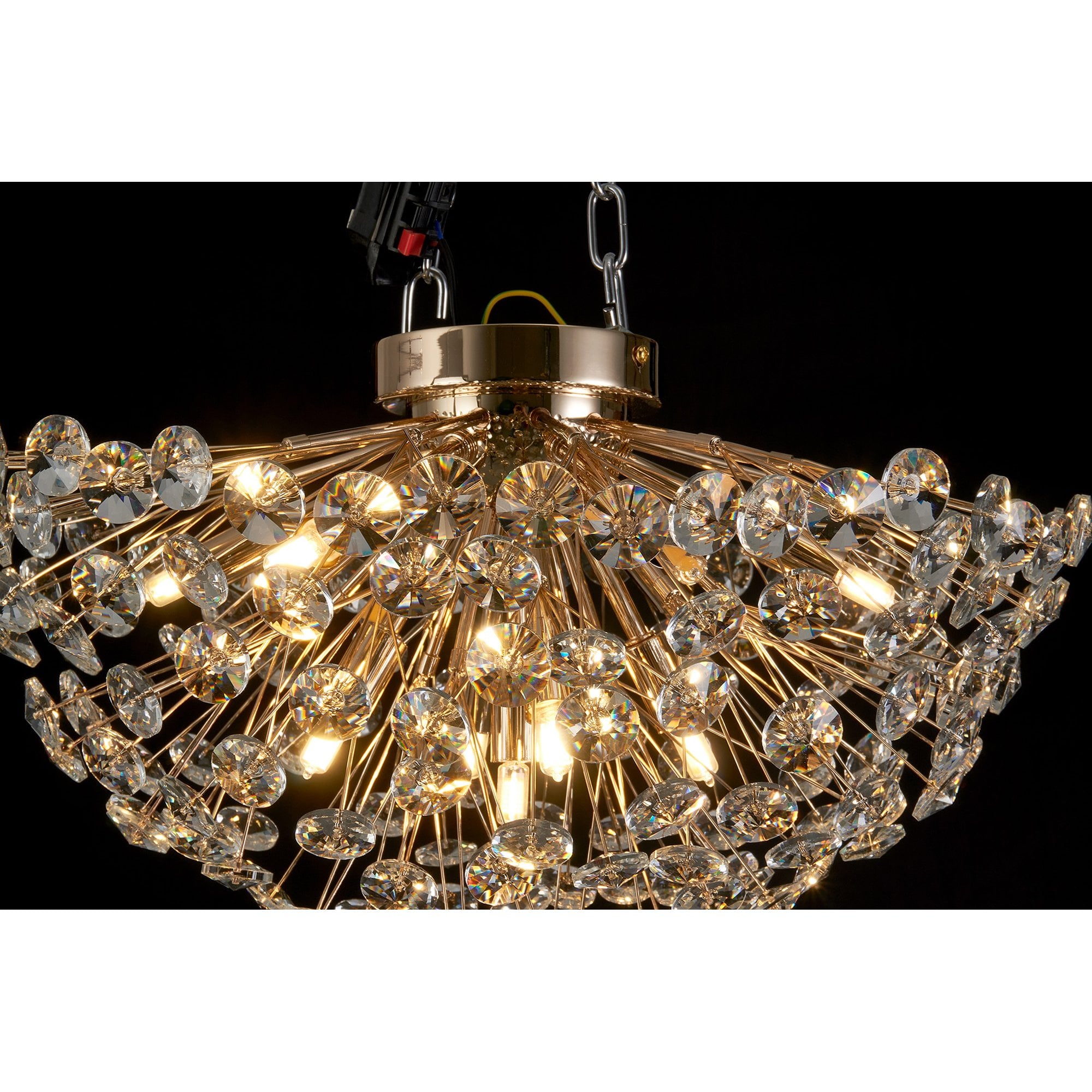 Fabula Grosvenor 21 Light Flush Light - French Gold & Crystal