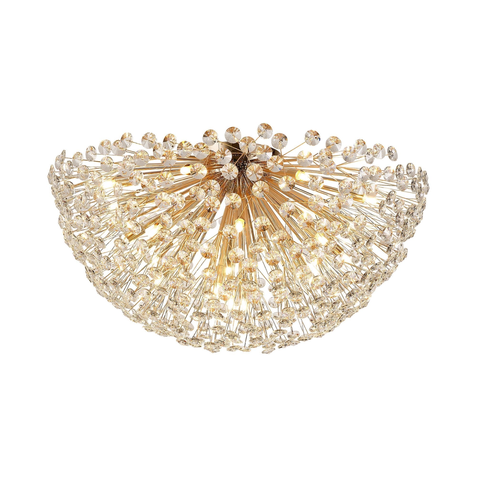 Fabula Grosvenor 21 Light Flush Light - French Gold & Crystal