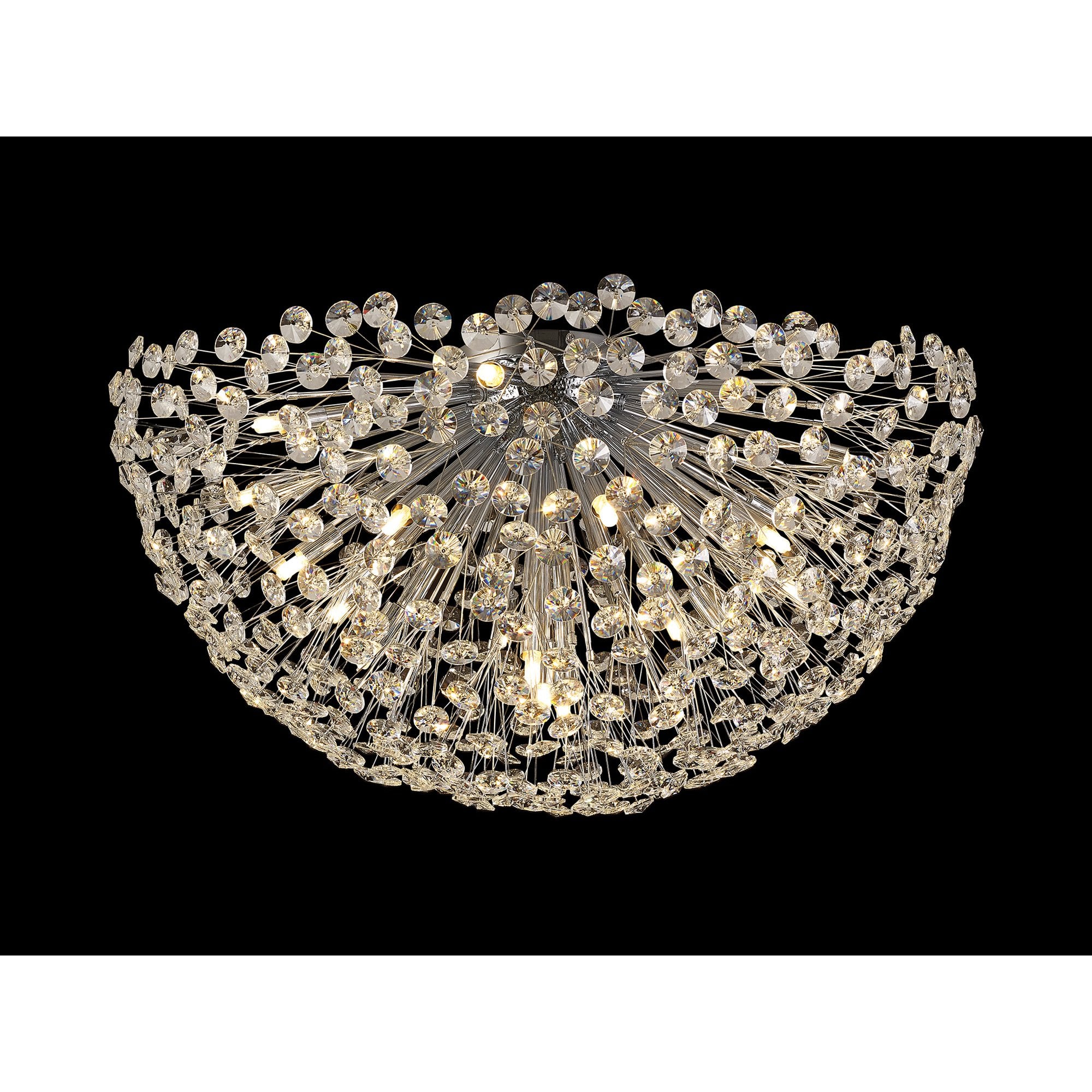 Fabula Grosvenor 21 Light Flush Light - Polished Chrome & Crystal