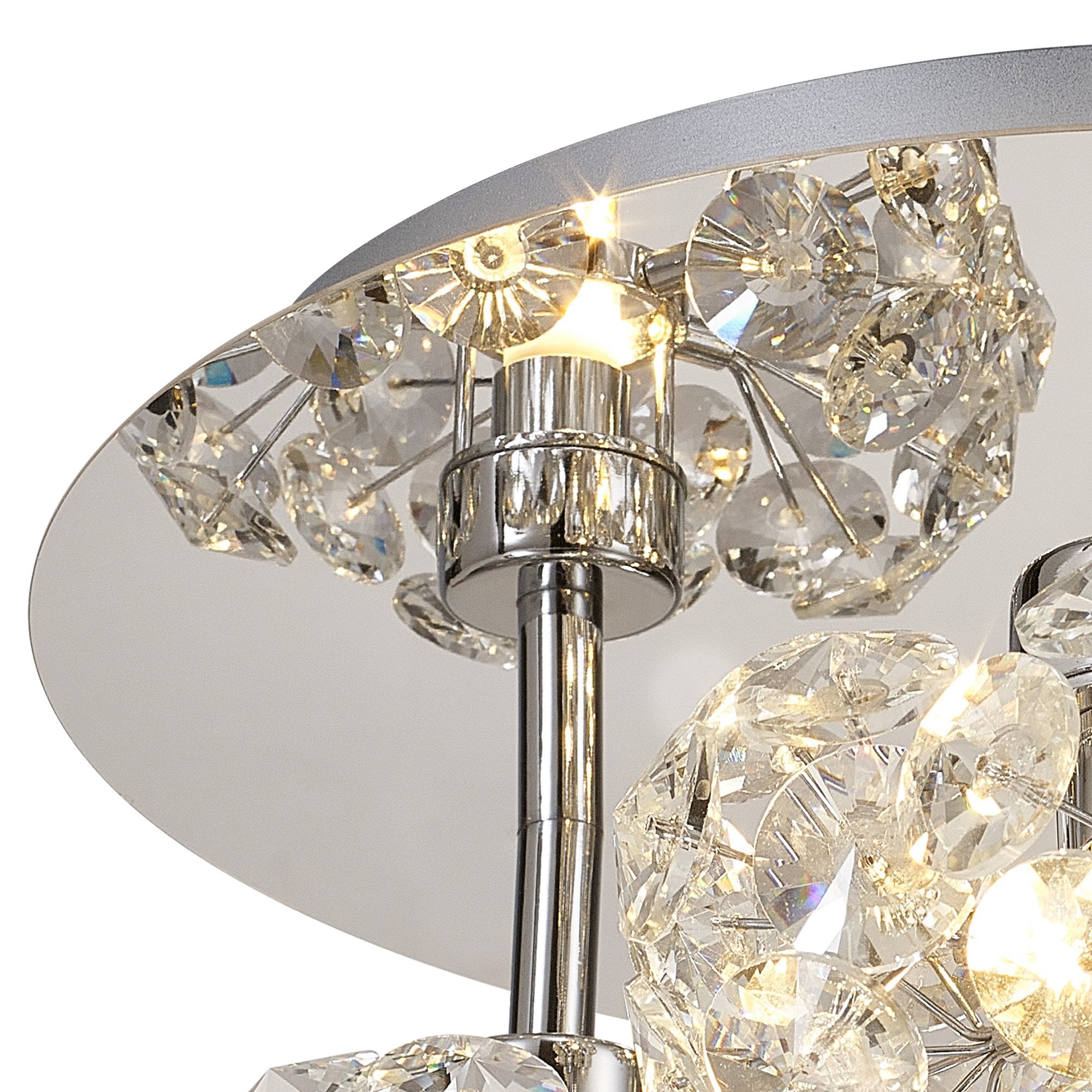 Fabula Grosvenor 3 Light Round Flush Light - Polished Chrome & Crystal Glass