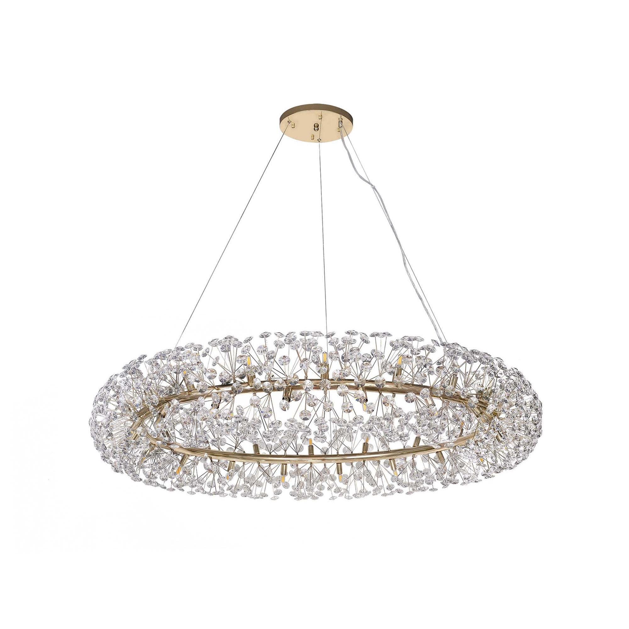 Fabula Grosvenor 36 Light Pendant - French Gold & Crystal