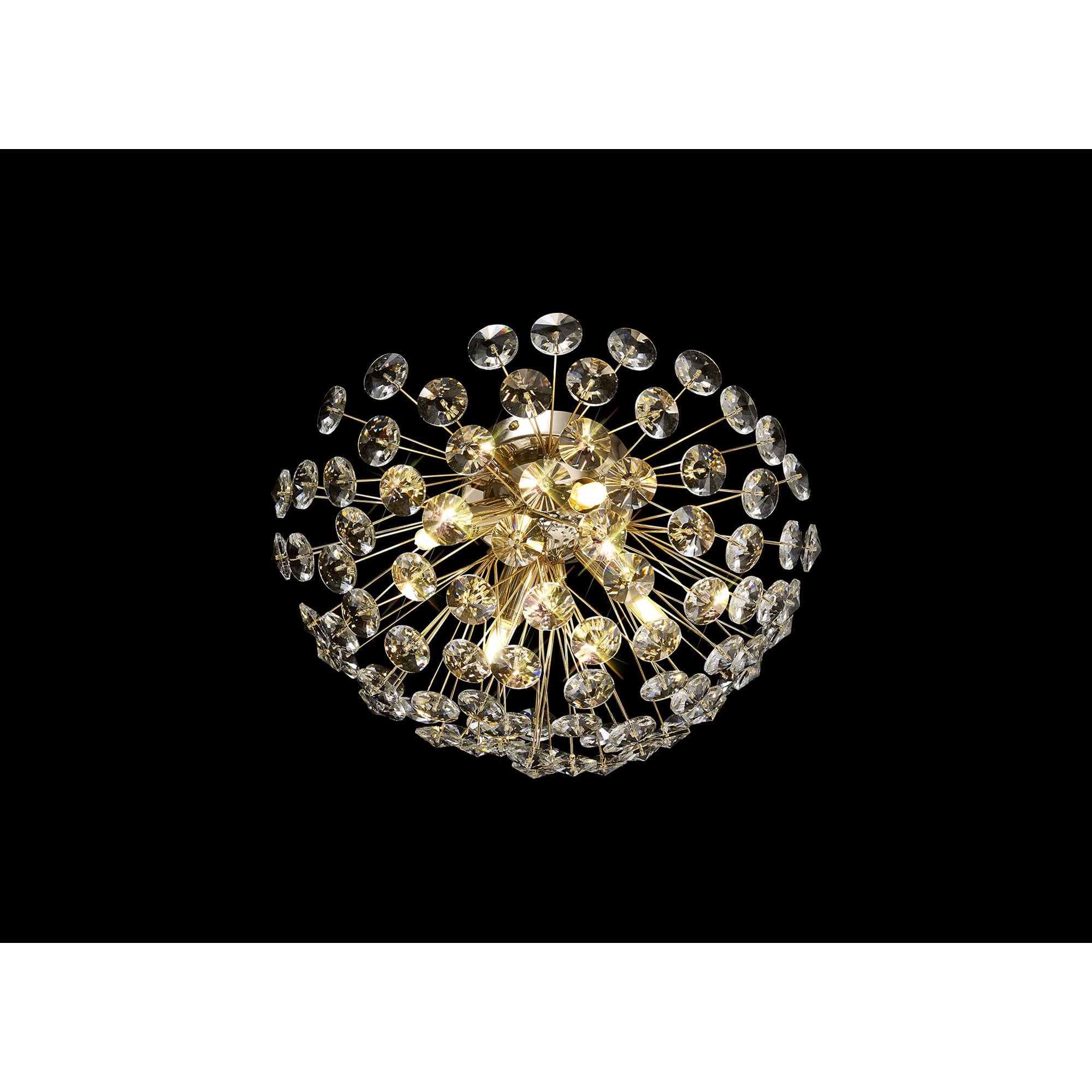 Fabula Grosvenor 4 Light Flush Light - French Gold & Crystal