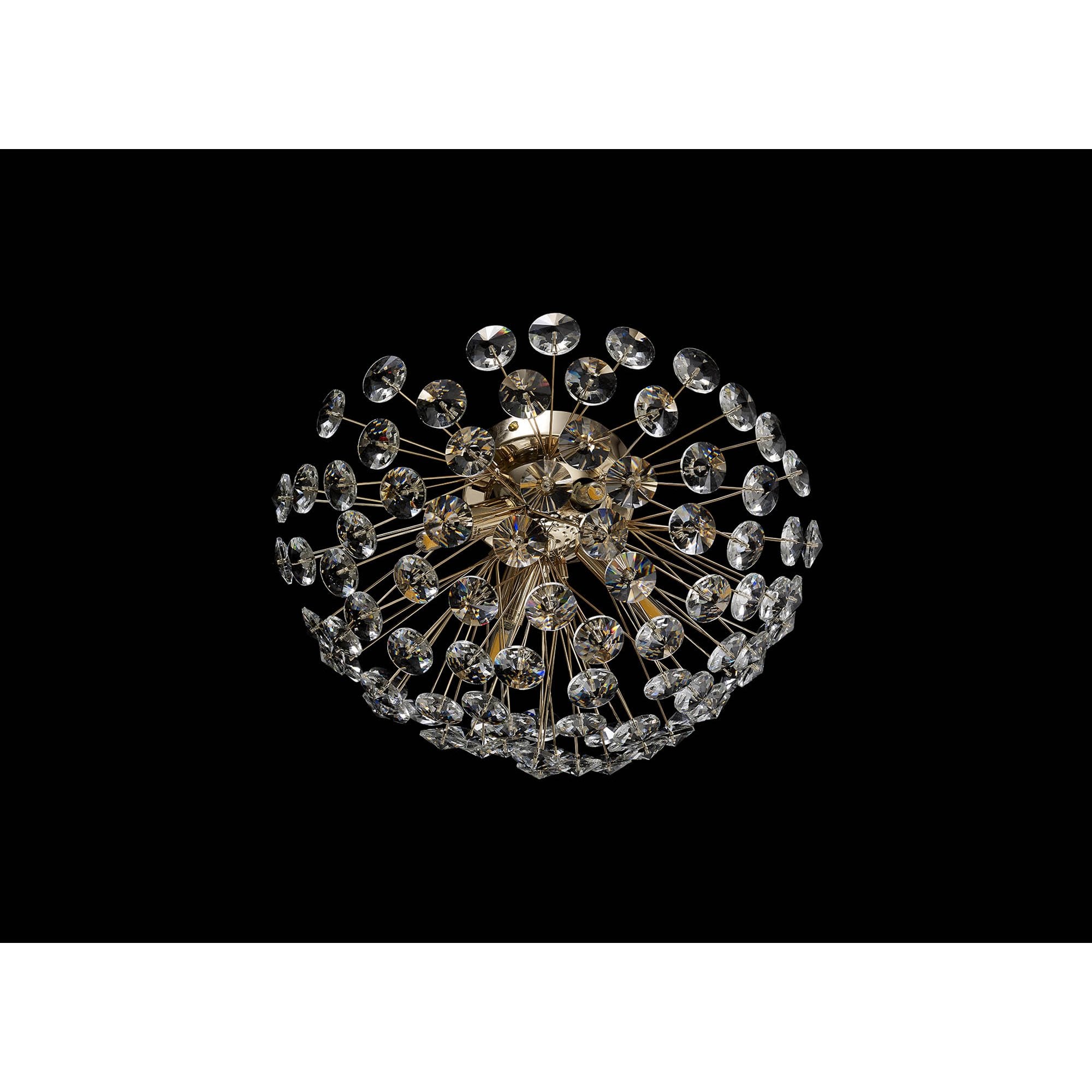 Fabula Grosvenor 4 Light Flush Light - French Gold & Crystal