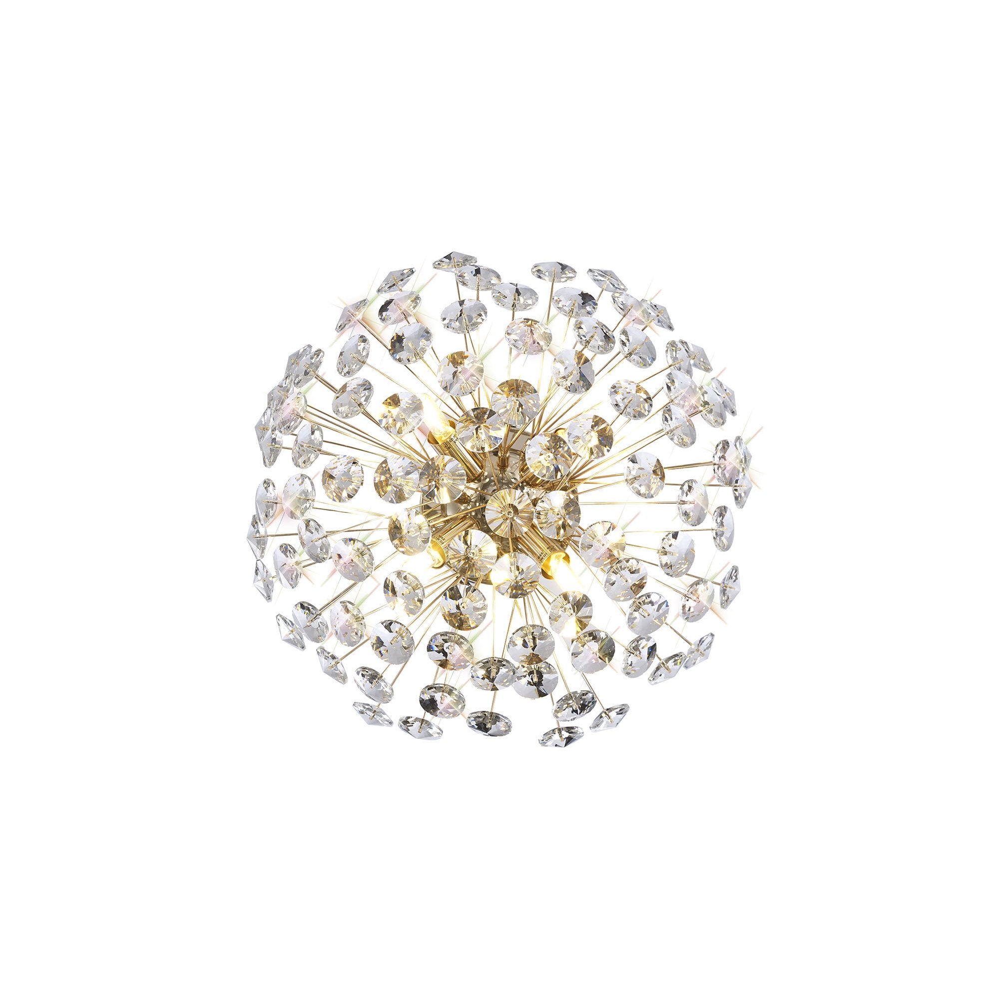Fabula Grosvenor 4 Light Flush Light - French Gold & Crystal