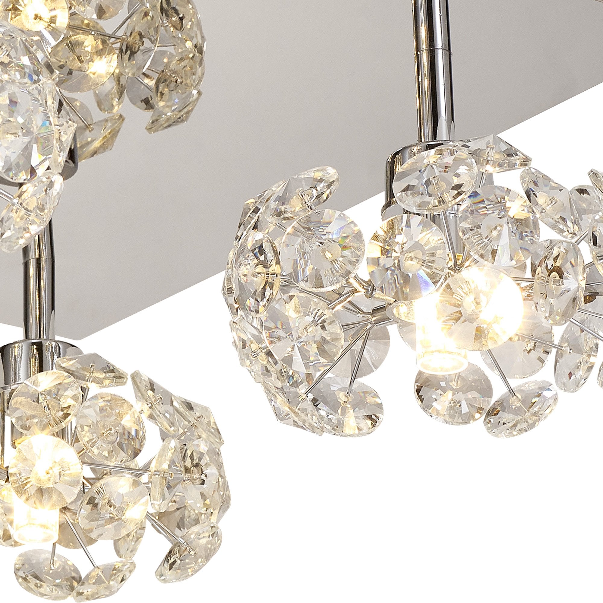 Fabula Grosvenor 4 Light Square Flush Light - Polished Chrome & Crystal Glass