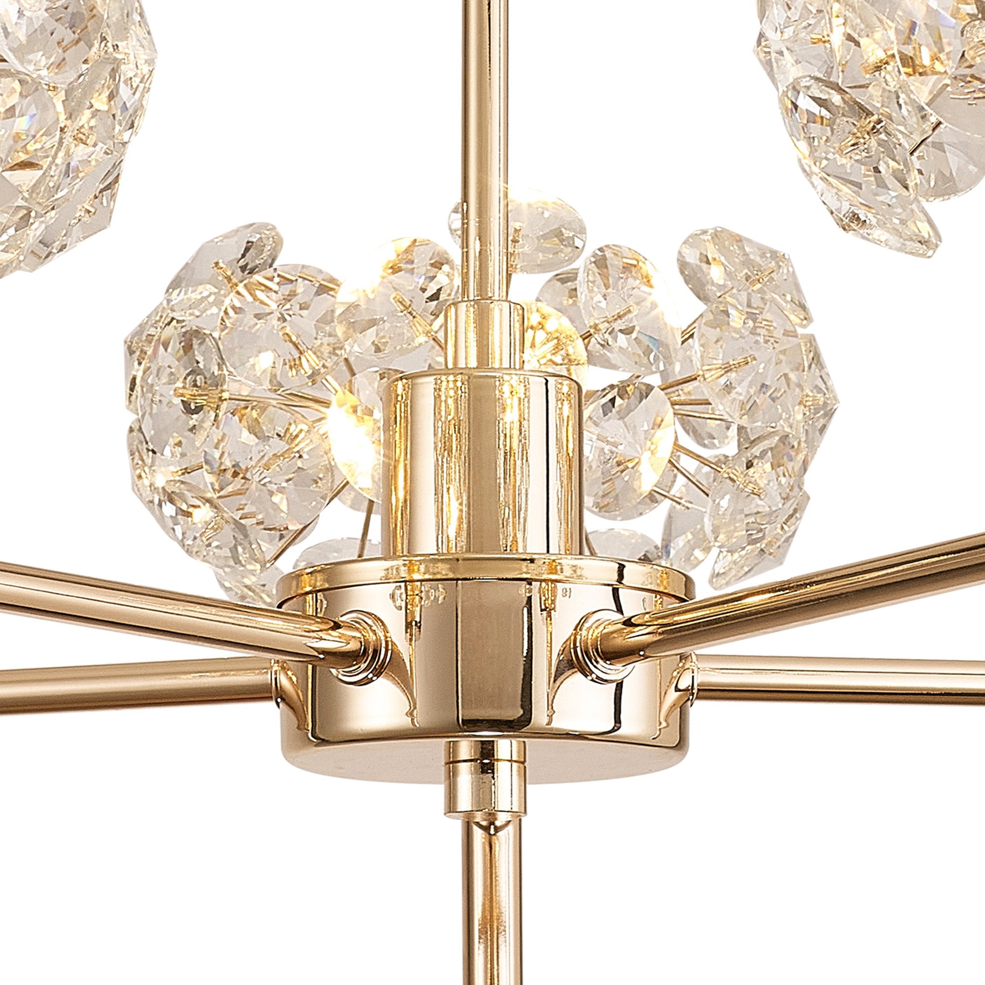 Fabula Grosvenor 5 Light Telescopic Light - French Gold & Crystal Glass
