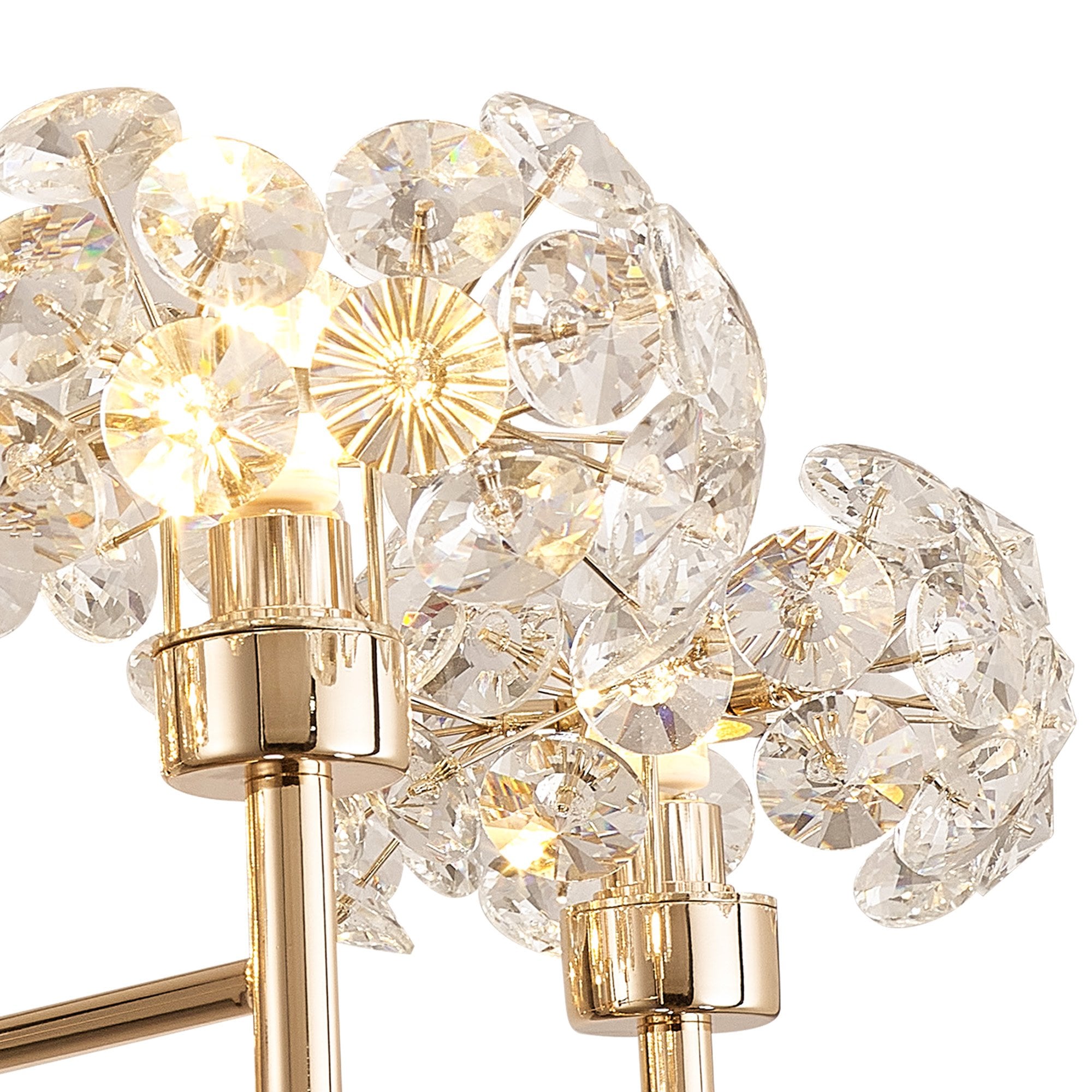 Fabula Grosvenor 5 Light Telescopic Light - French Gold & Crystal Glass
