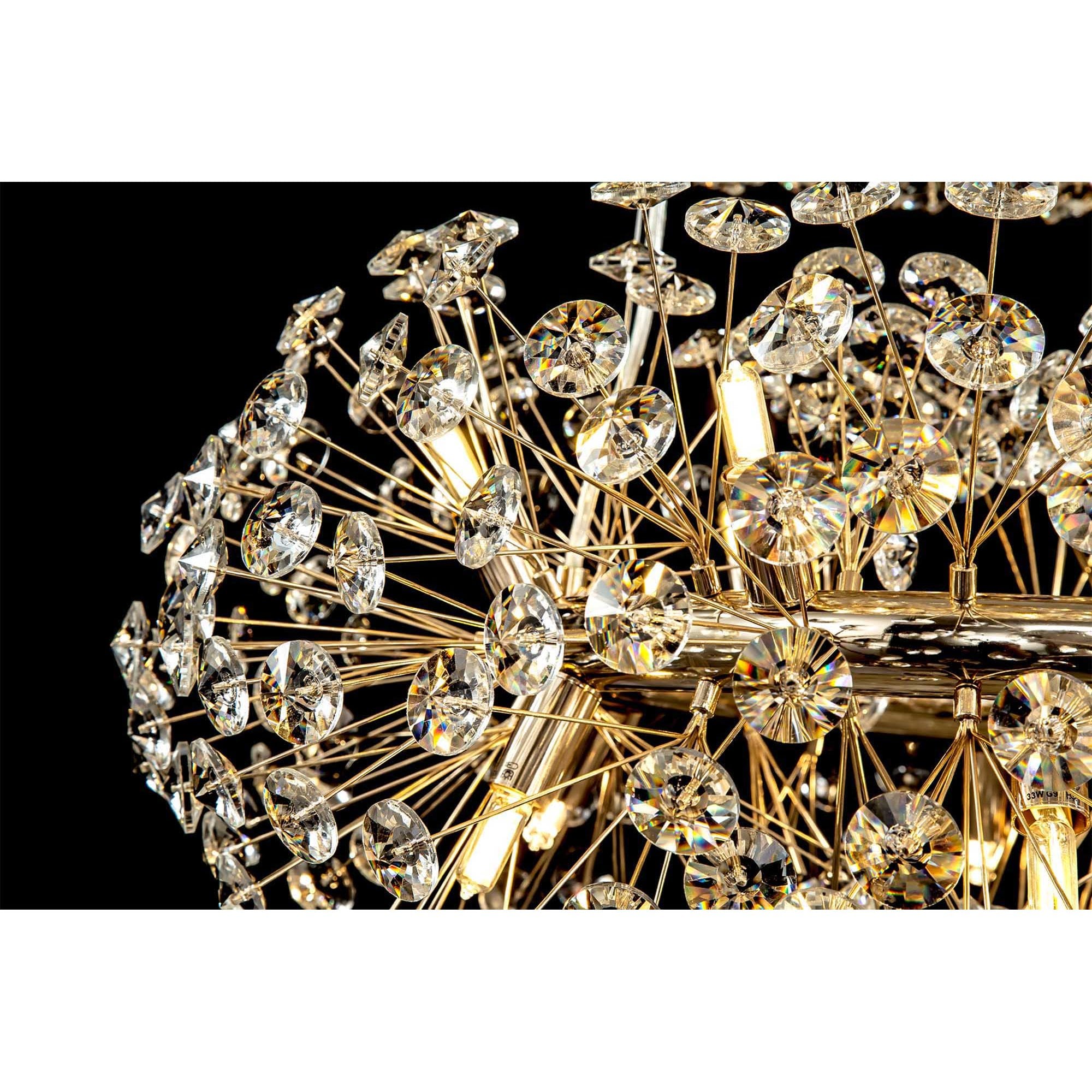 Fabula Grosvenor 58 Light 3-Tiered Pendant - French Gold & Crystal