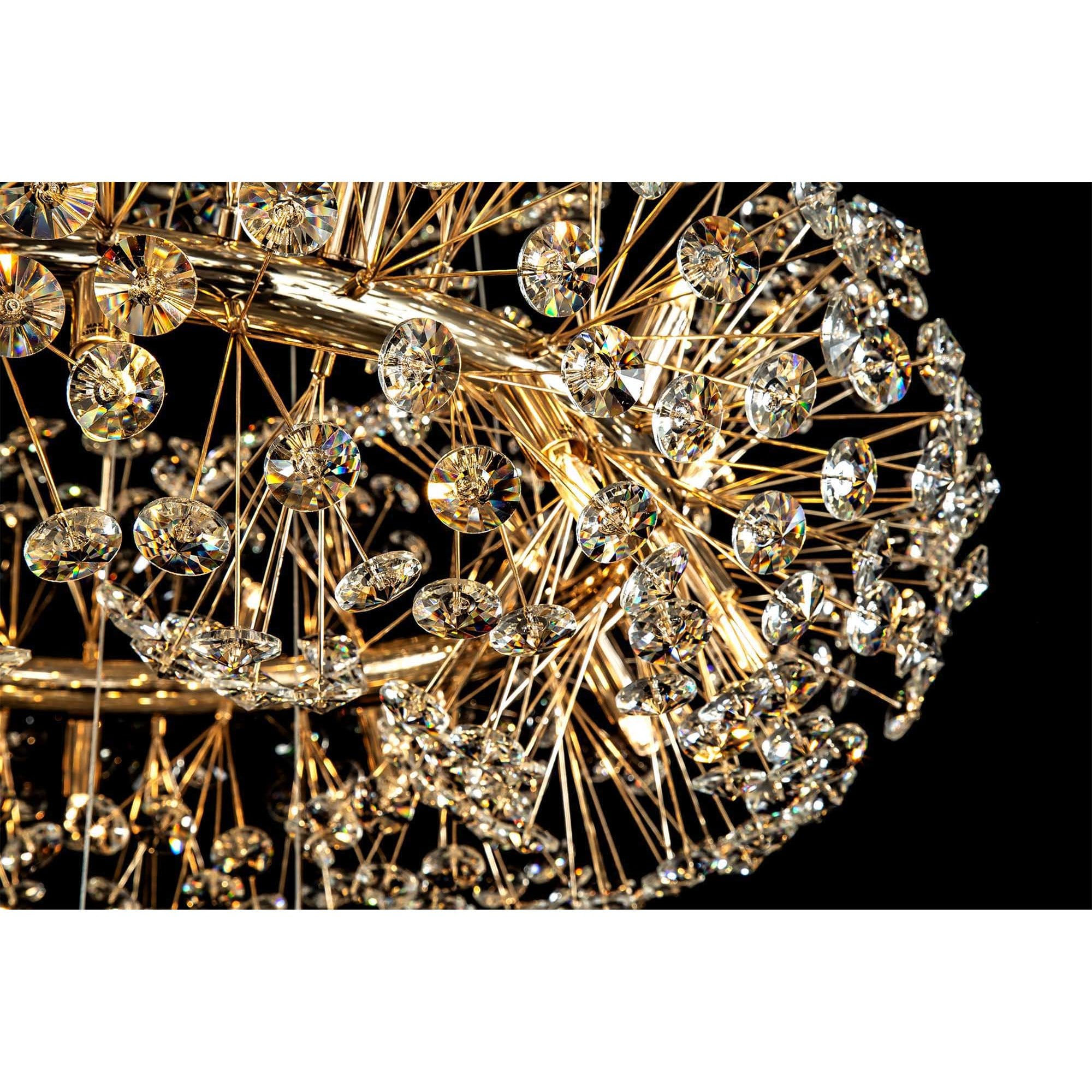 Fabula Grosvenor 58 Light 3-Tiered Pendant - French Gold & Crystal