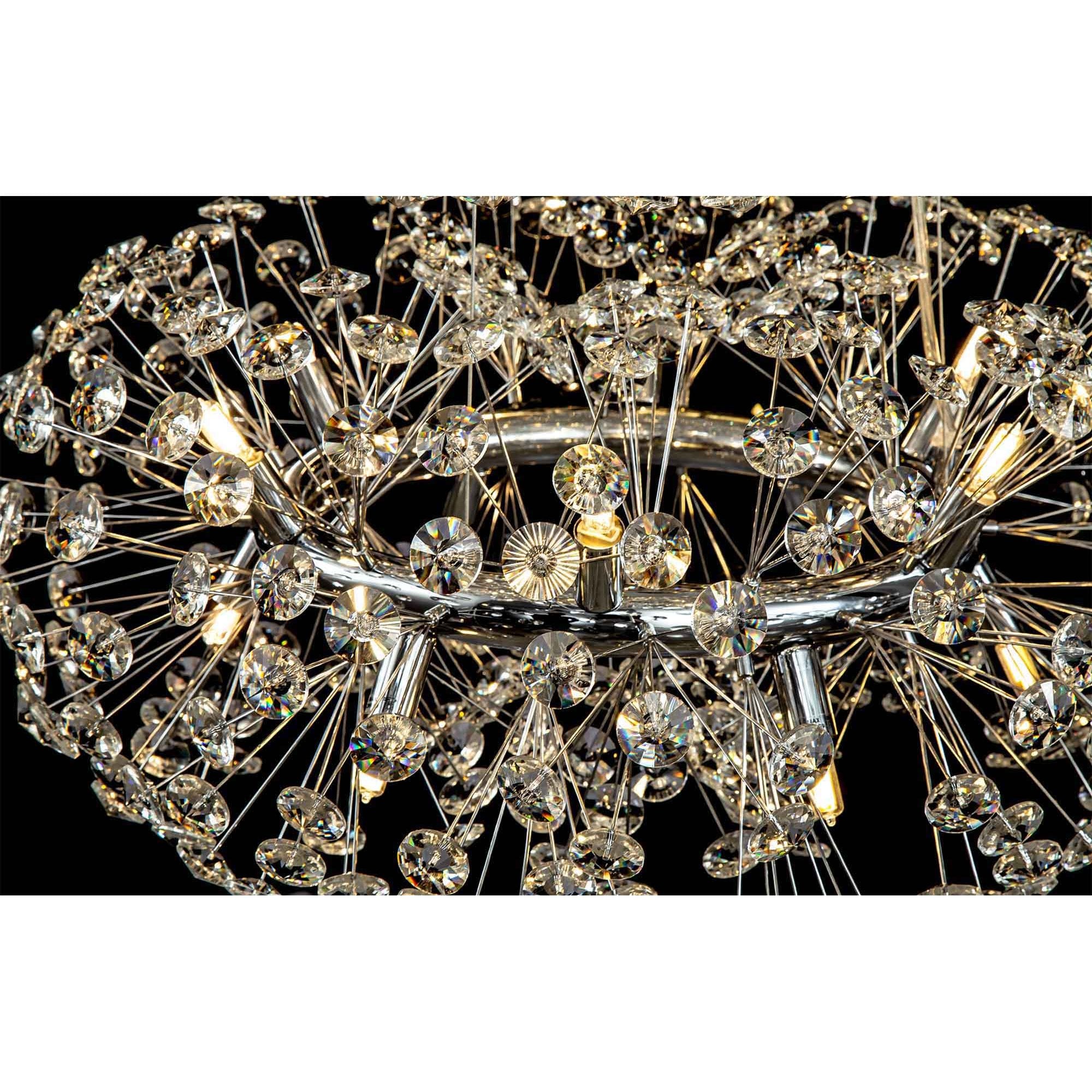 Fabula Grosvenor 58 Light 3-Tiered Pendant - Polished Chrome & Crystal