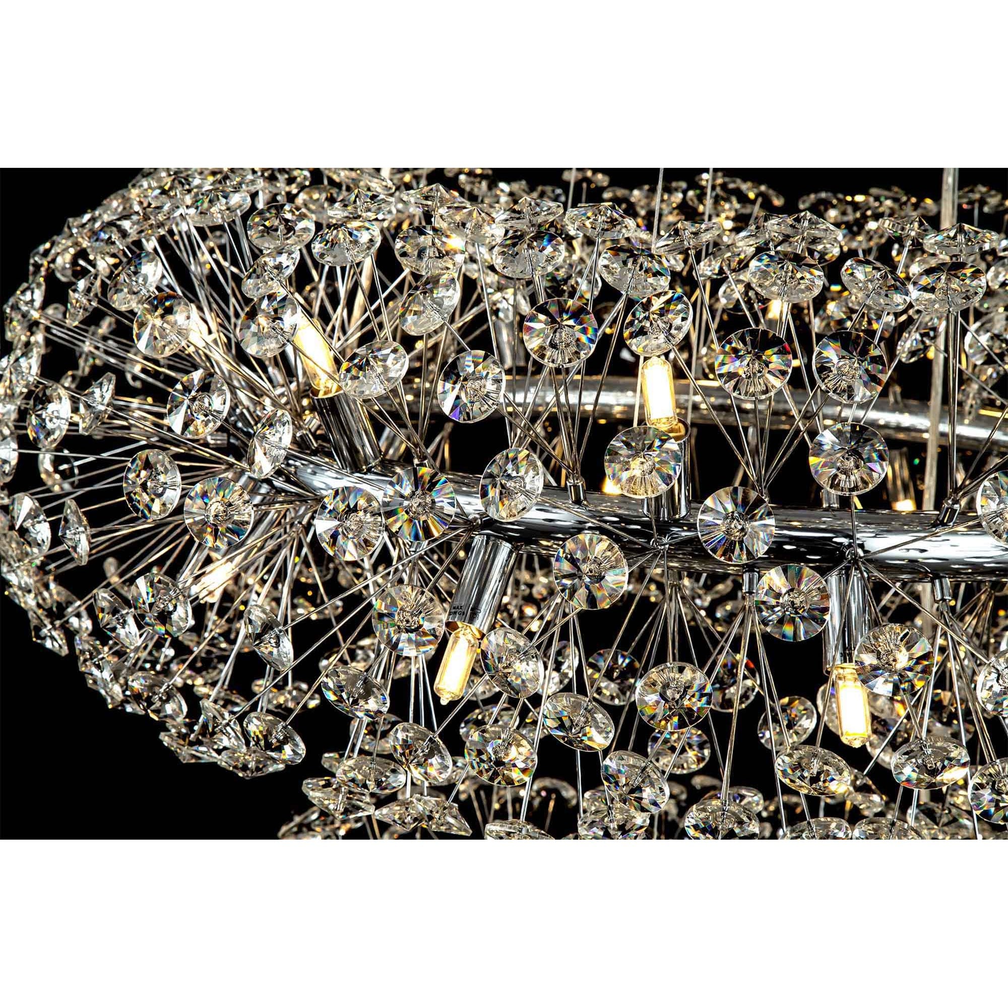 Fabula Grosvenor 58 Light 3-Tiered Pendant - Polished Chrome & Crystal