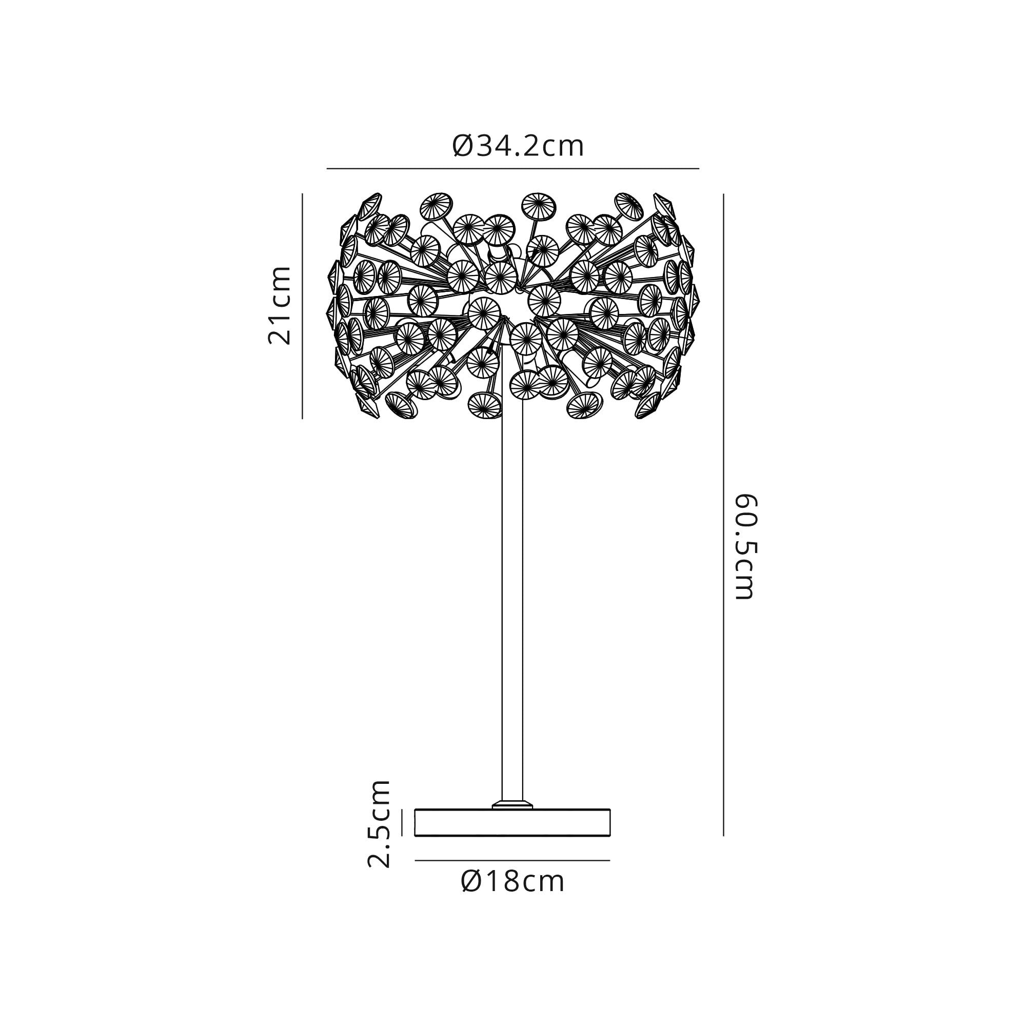 Fabula Grosvenor 6 Light Table Lamp - French Gold & Crystal