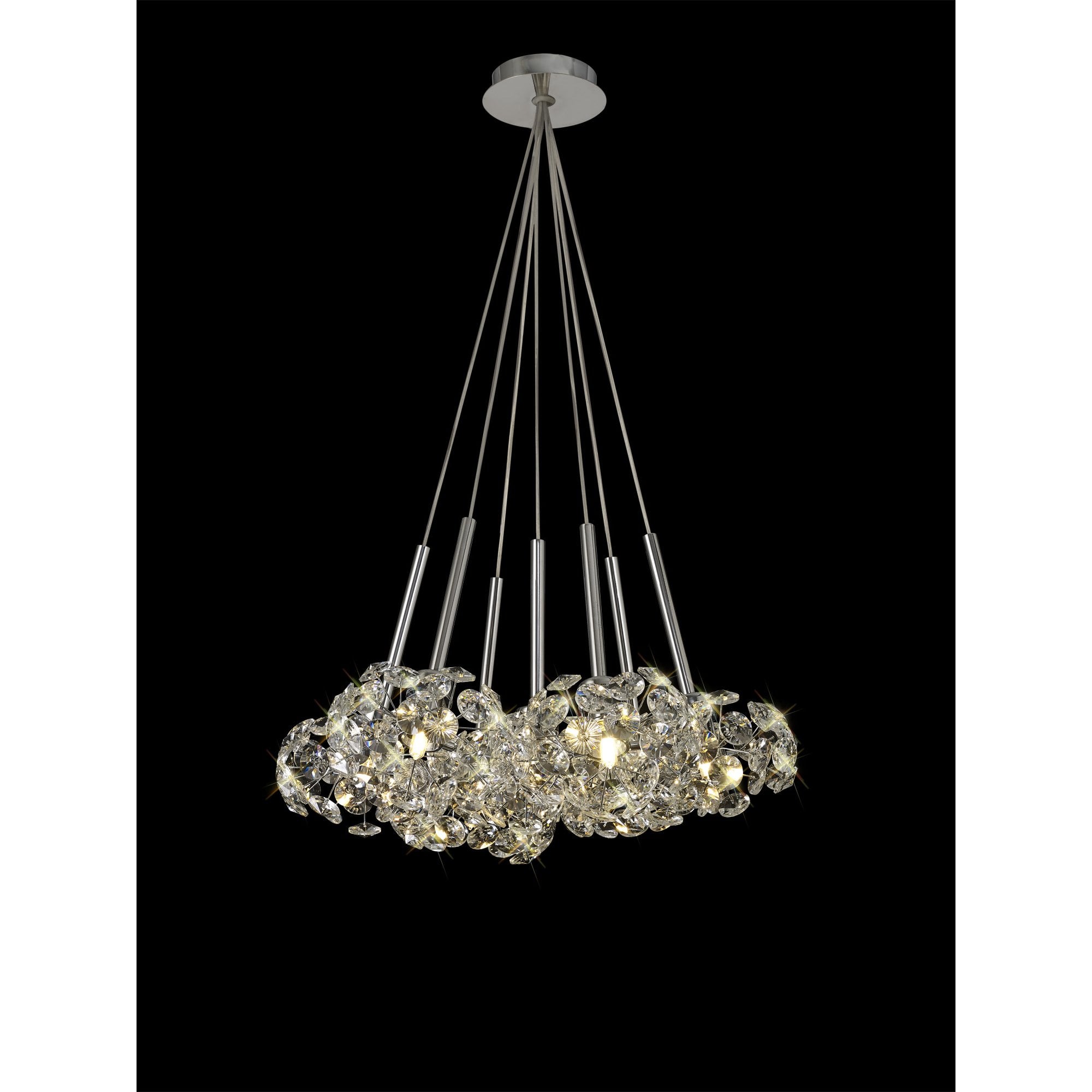 Fabula Grosvenor 7 Light Cluster Pendant - Polished Chrome & Crystal Glass
