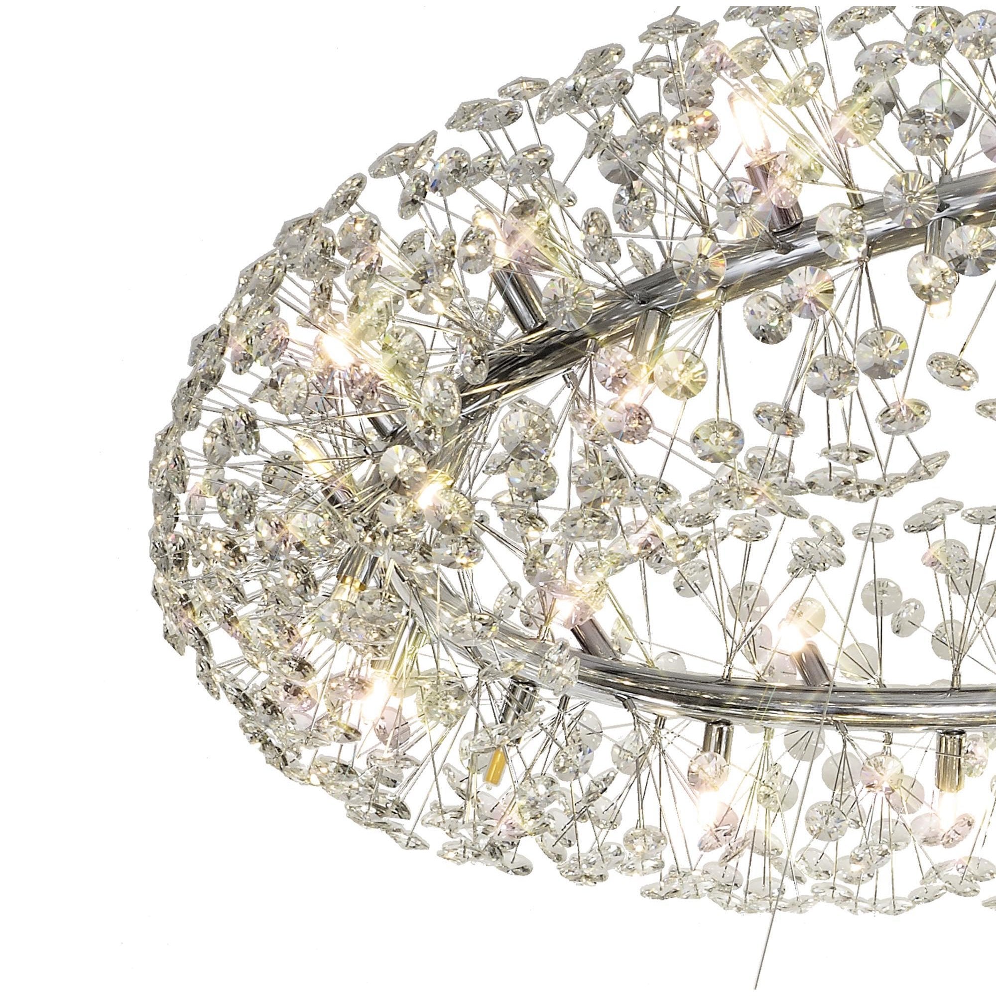 Fabula Grosvenor 74 Light 3-Tiered Pendant - Polished Chrome & Crystal