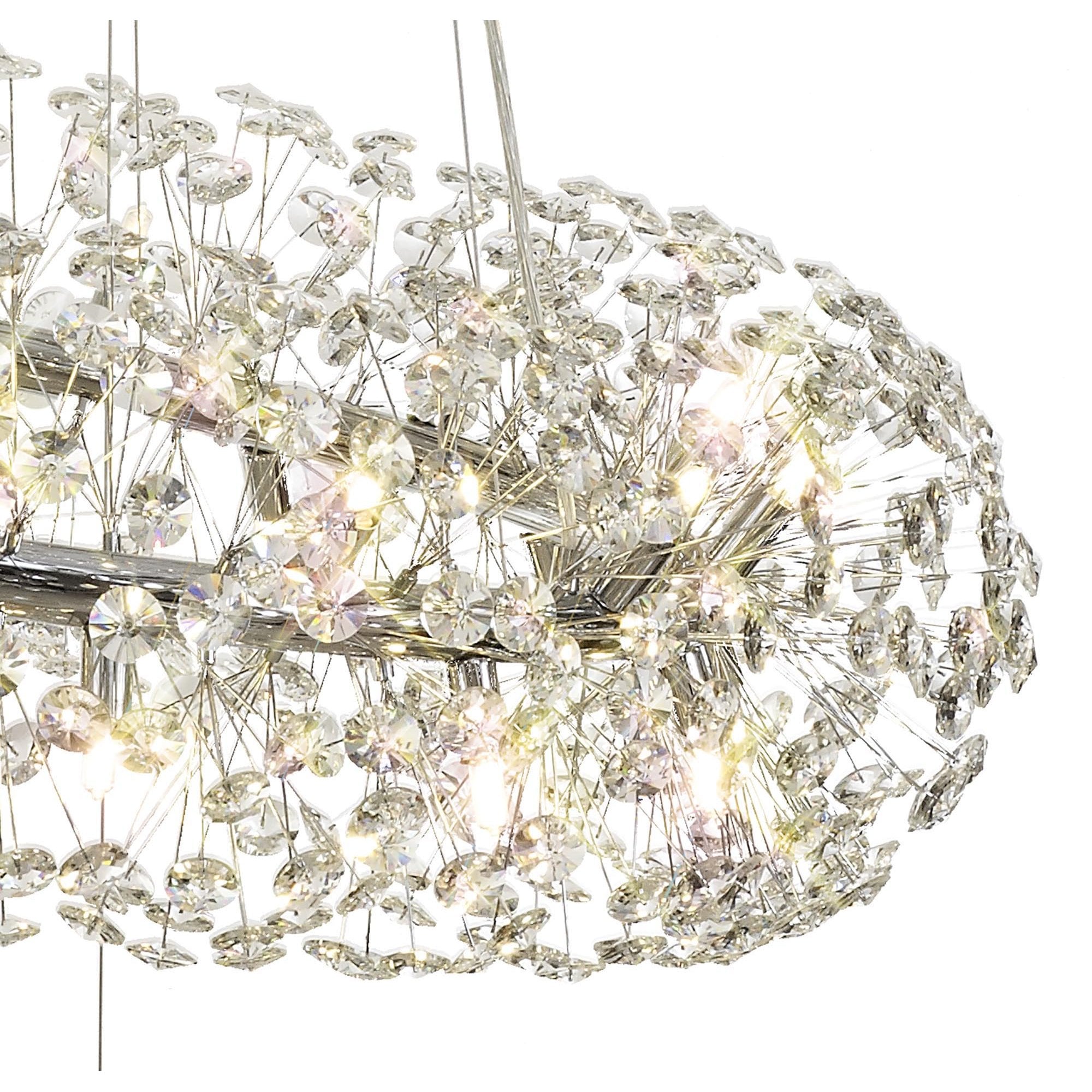 Fabula Grosvenor 74 Light 3-Tiered Pendant - Polished Chrome & Crystal