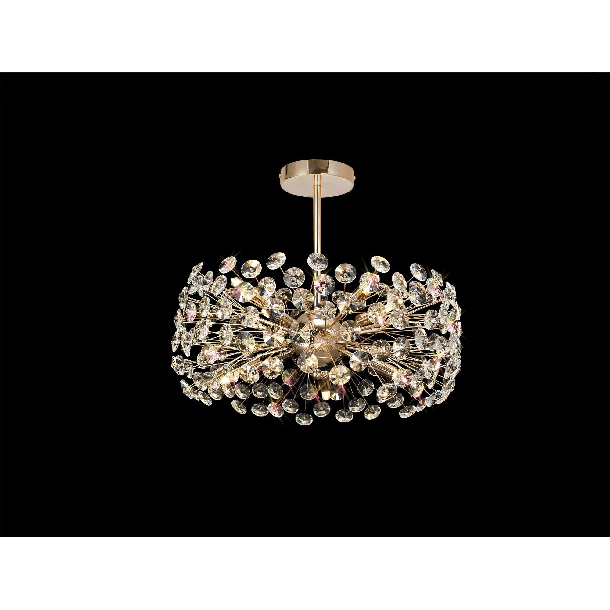 Fabula Grosvenor 8 Light Semi-Flush Light - French Gold & Crystal
