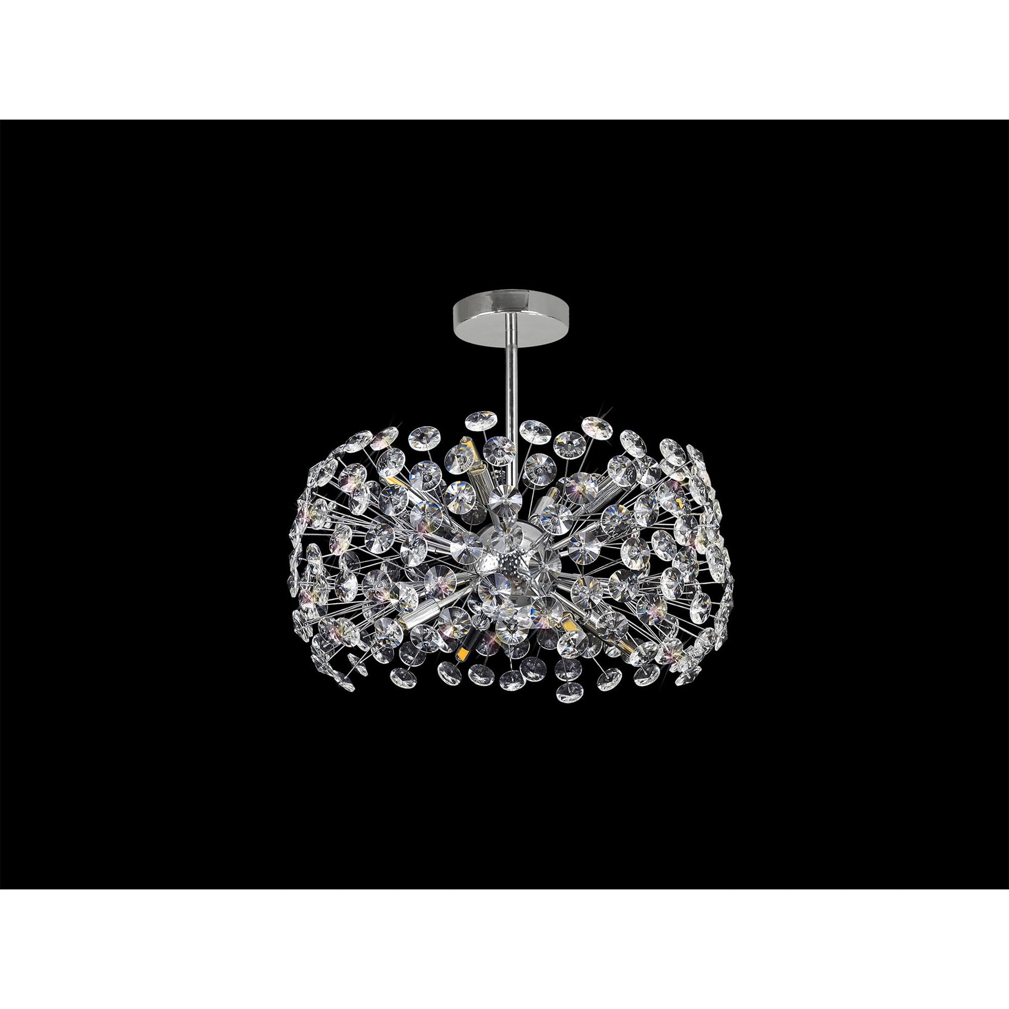 Fabula Grosvenor 8 Light Semi-Flush Light - Polished Chrome & Crystal