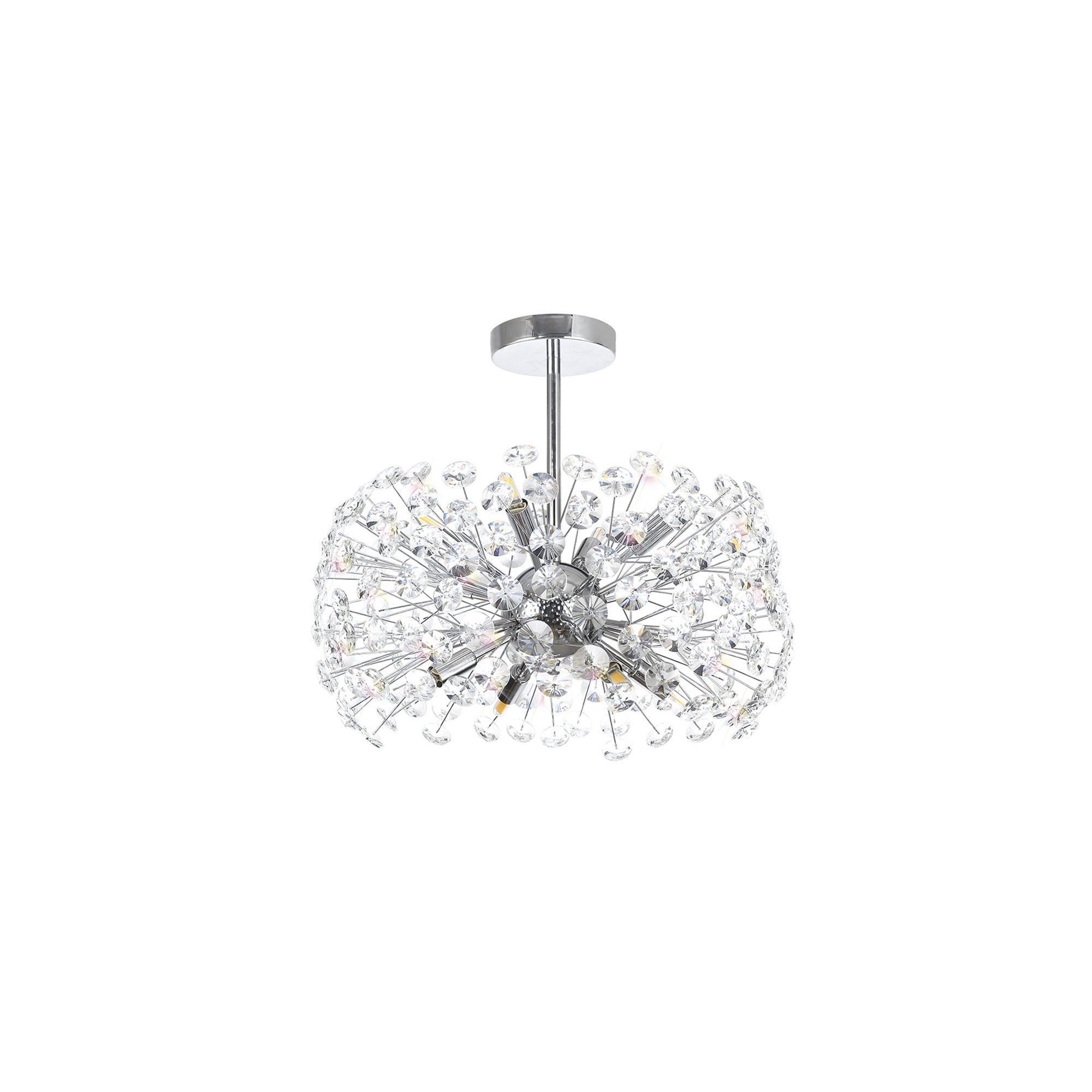Fabula Grosvenor 8 Light Semi-Flush Light - Polished Chrome & Crystal