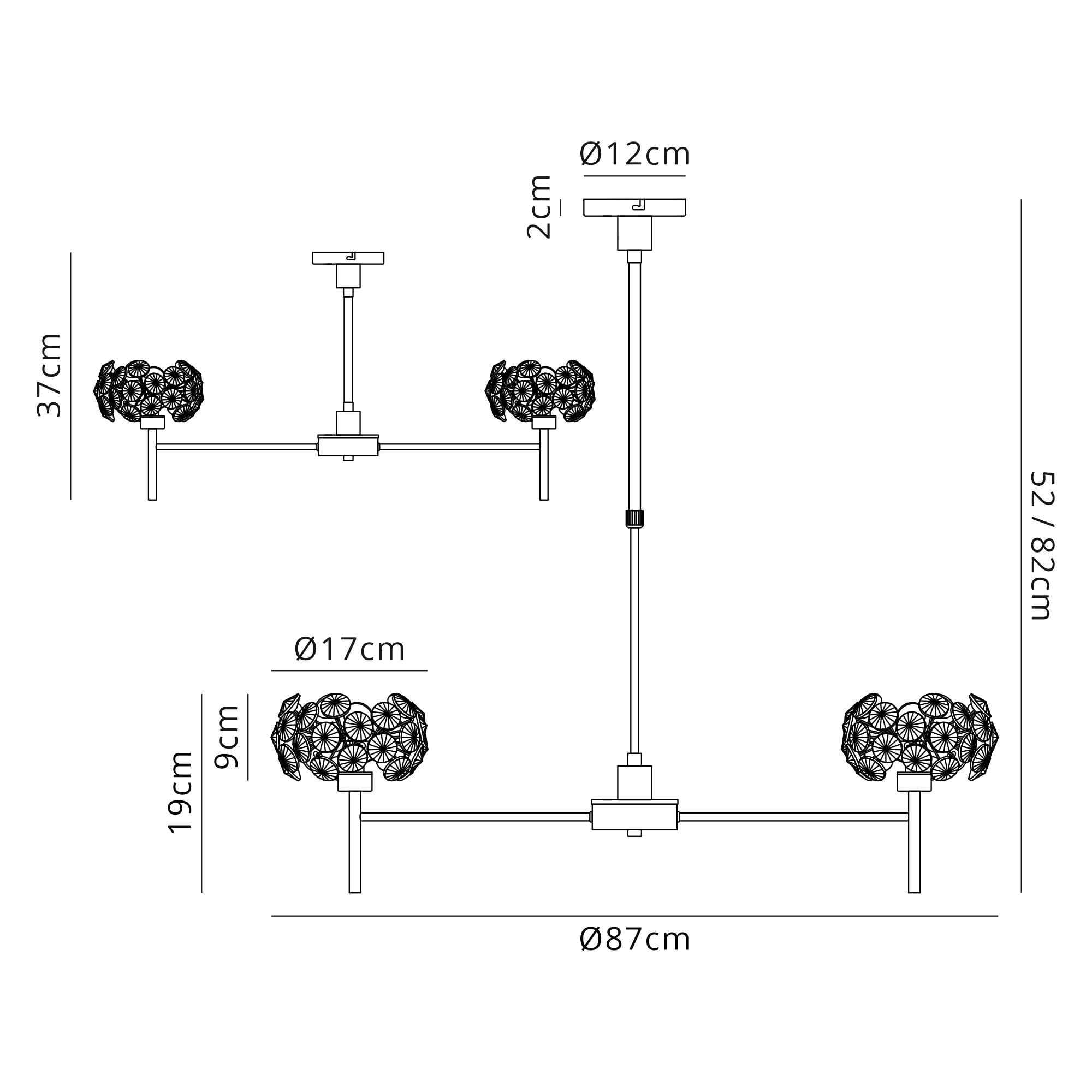 Fabula Grosvenor 8 Light Telescopic Light - Polished Chrome & Crystal Glass