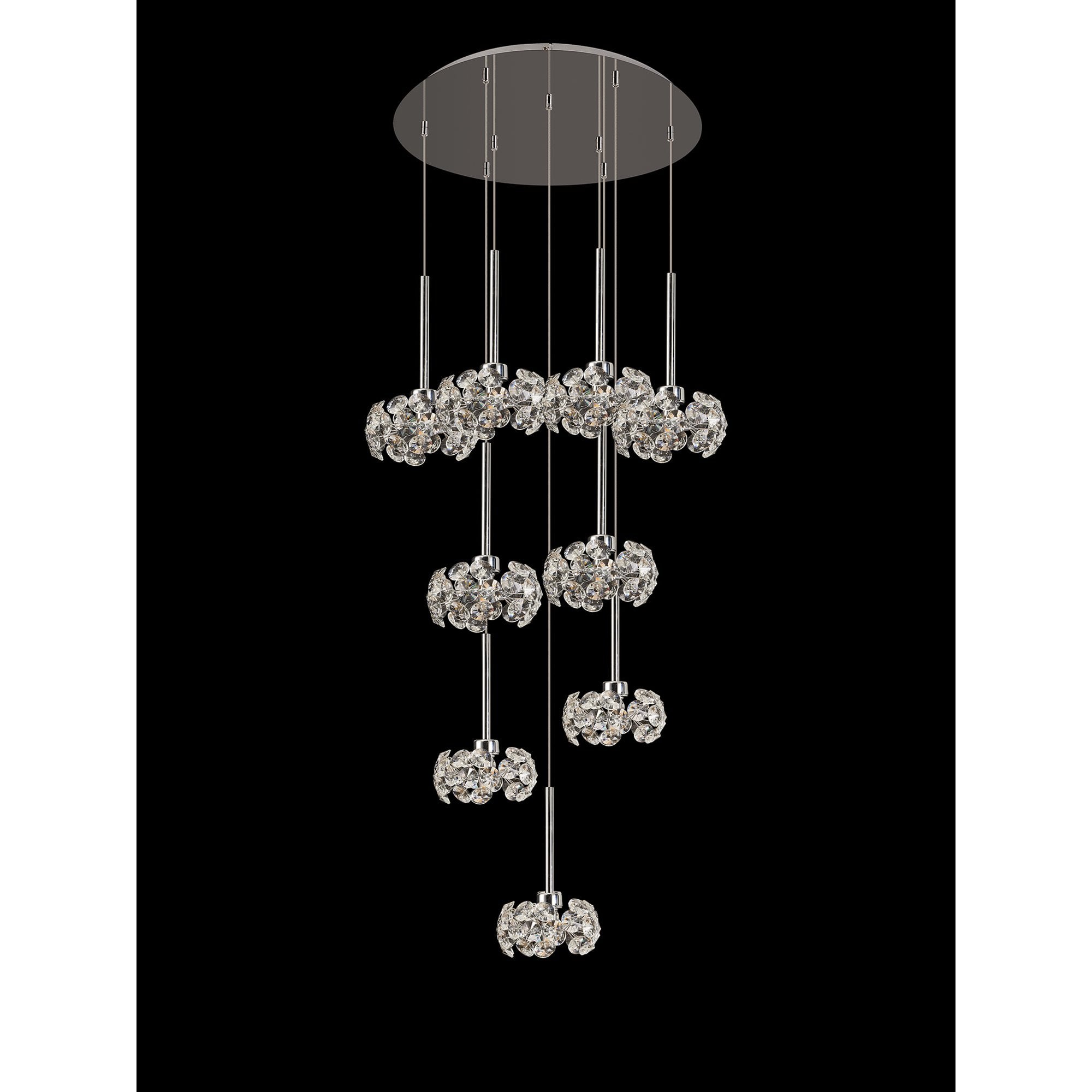 Fabula Grosvenor 9 Light Round Multi-Drop Pendant - Polished Chrome