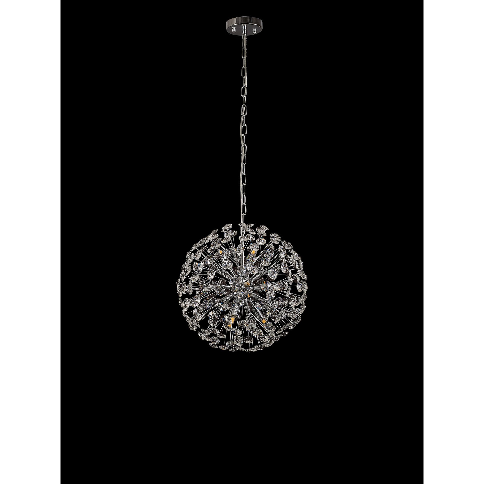 Fabula Grosvenor 9 Light Spherical Pendant - Polished Chrome & Crystal