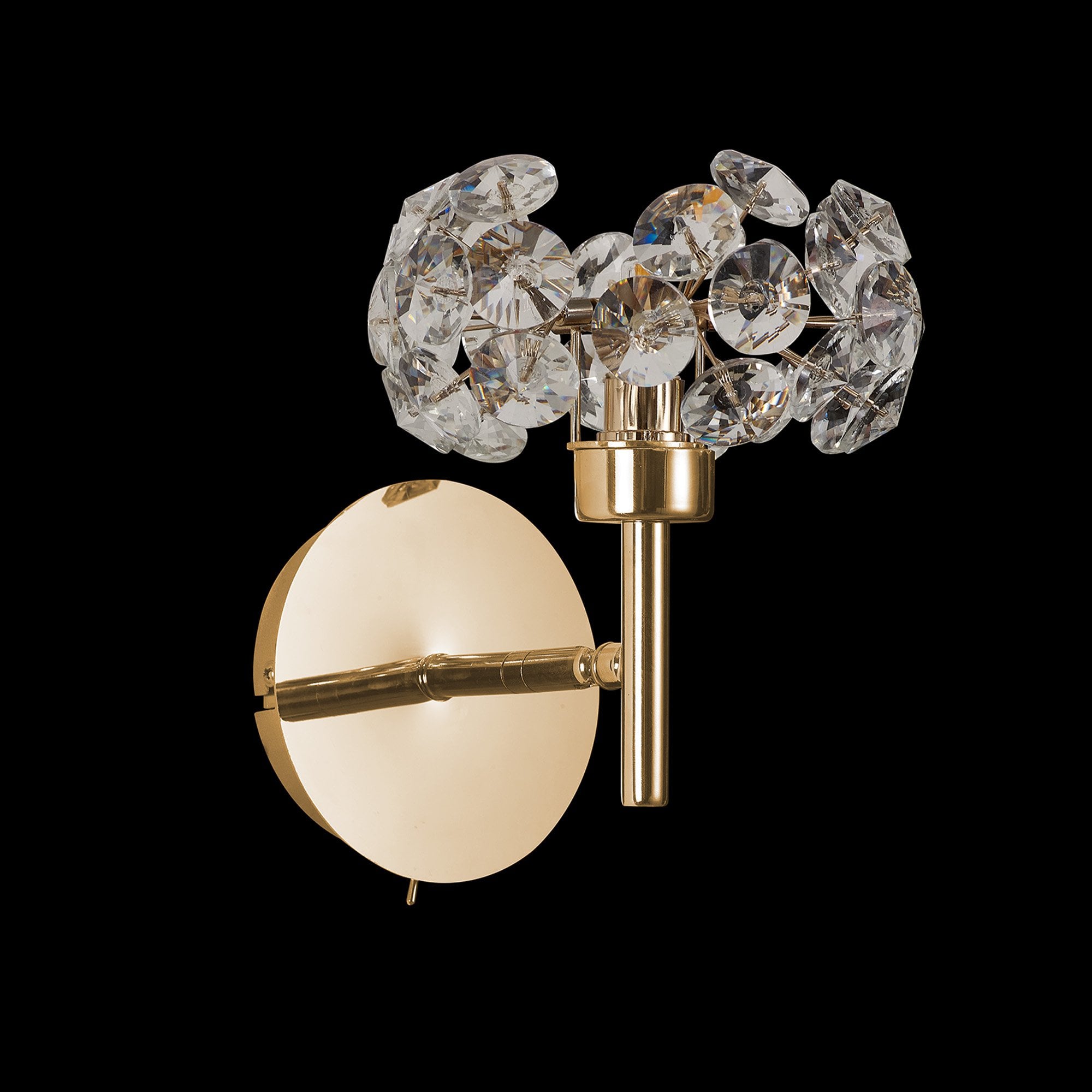 Fabula Grosvenor Single Adjustable Wall Lamp - French Gold & Crystal Glass