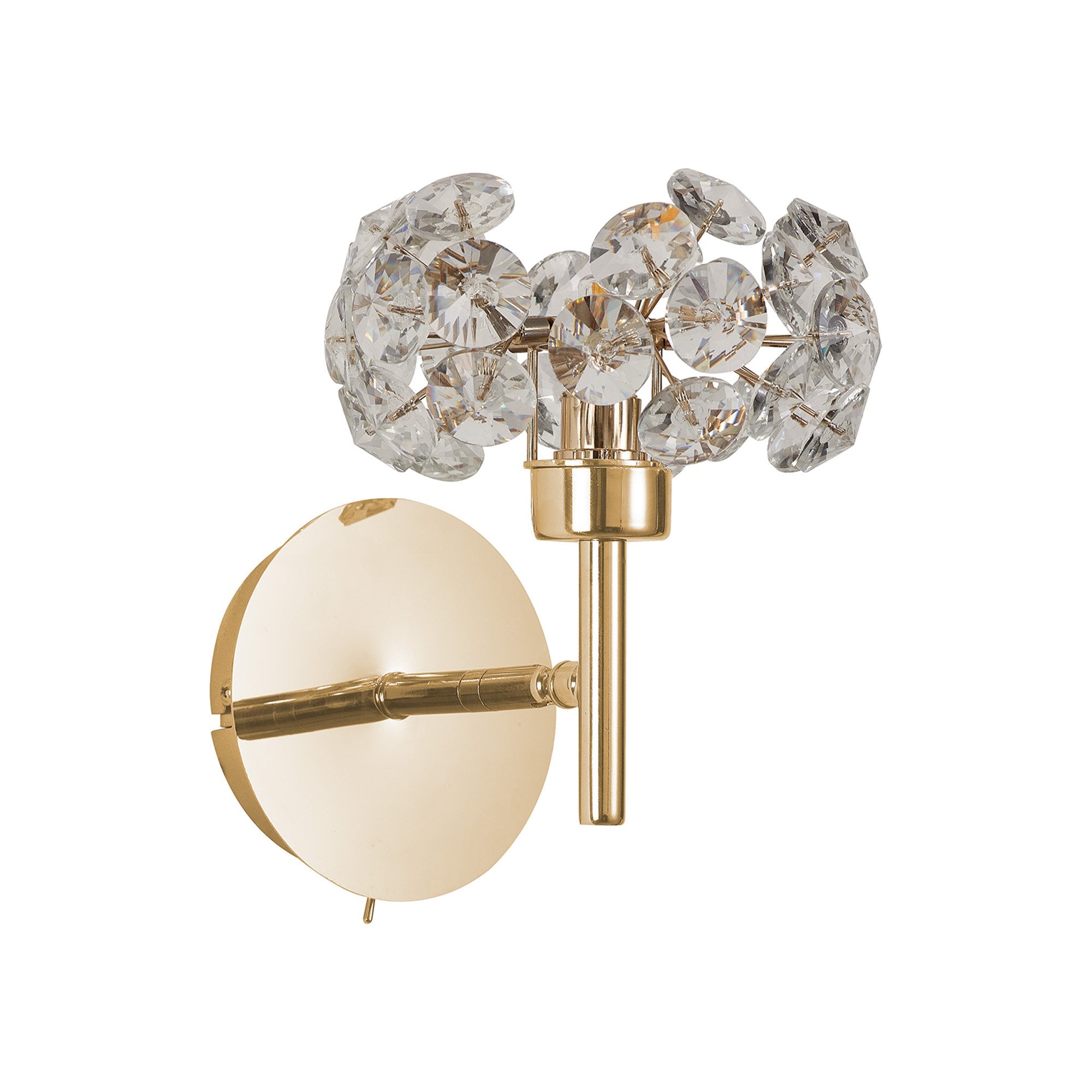Fabula Grosvenor Single Adjustable Wall Lamp - French Gold & Crystal Glass