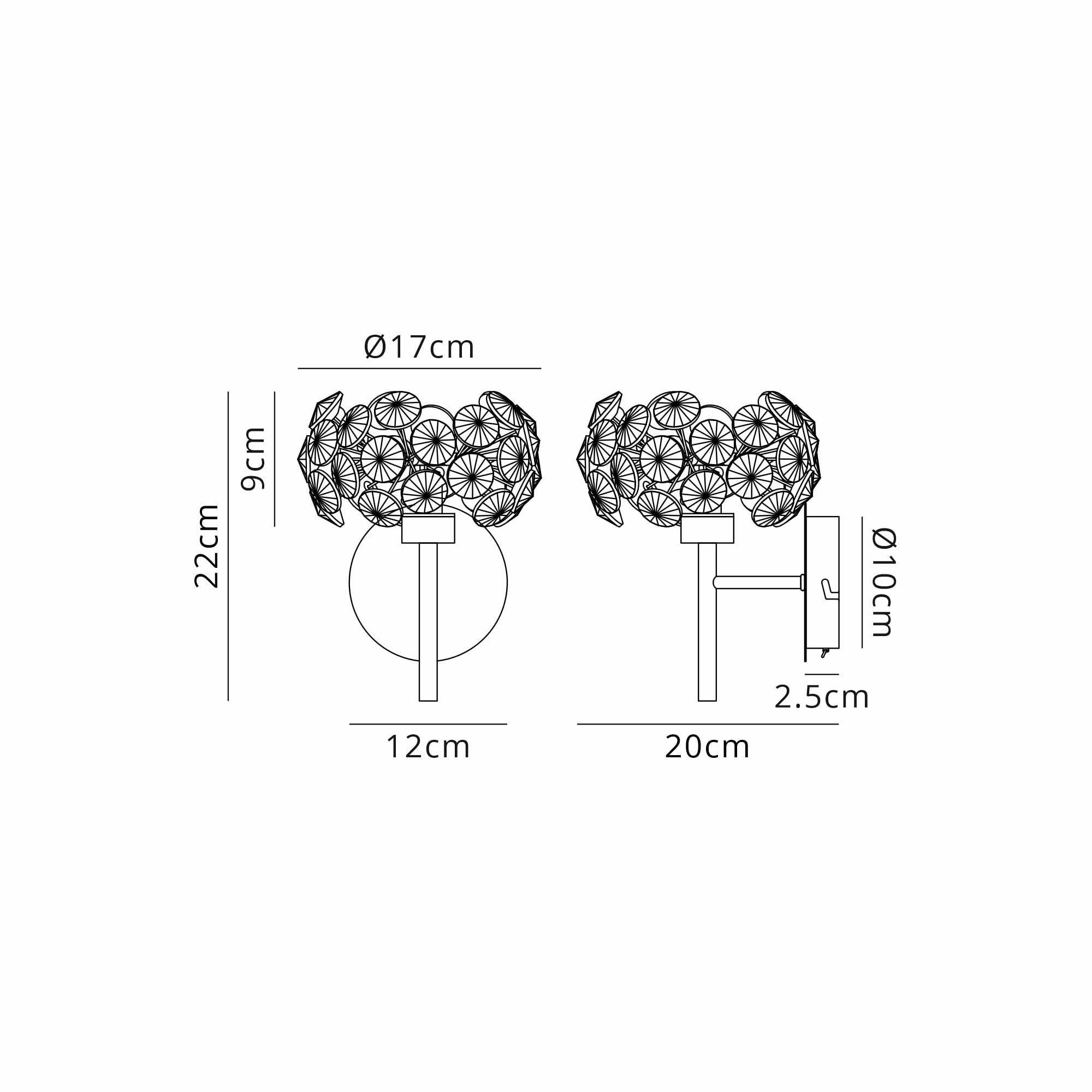 Fabula Grosvenor Single Adjustable Wall Lamp - French Gold & Crystal Glass