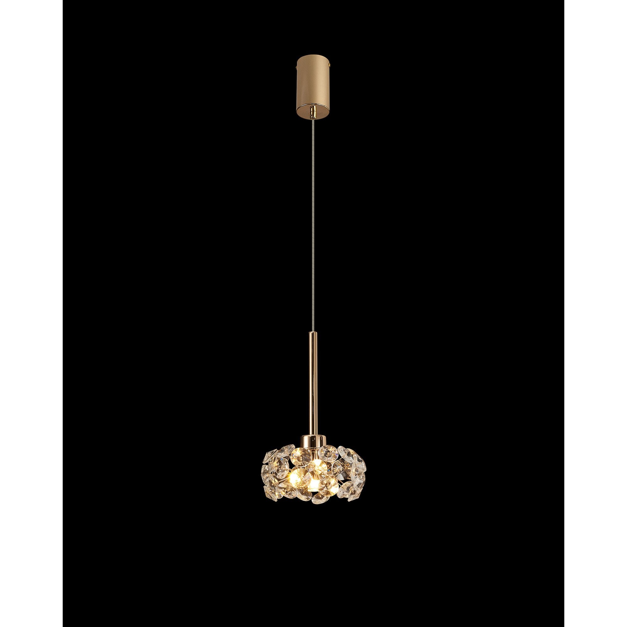 Fabula Grosvenor Single Pendant - French Gold & Crystal Glass
