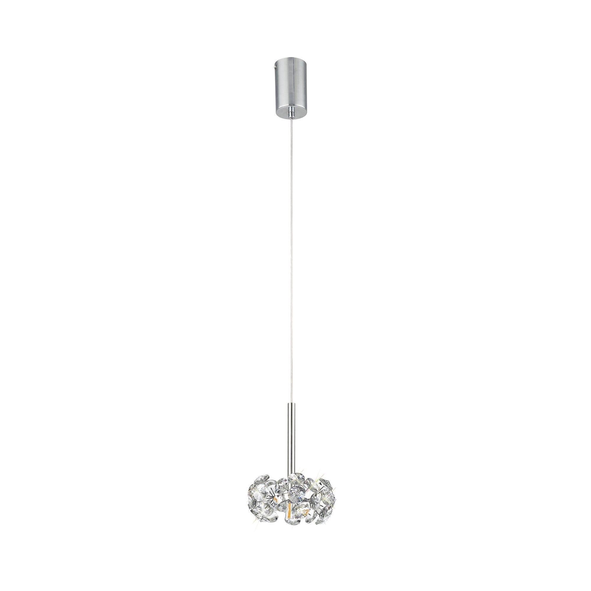 Fabula Grosvenor Single Pendant - Polished Chrome & Crystal Glass