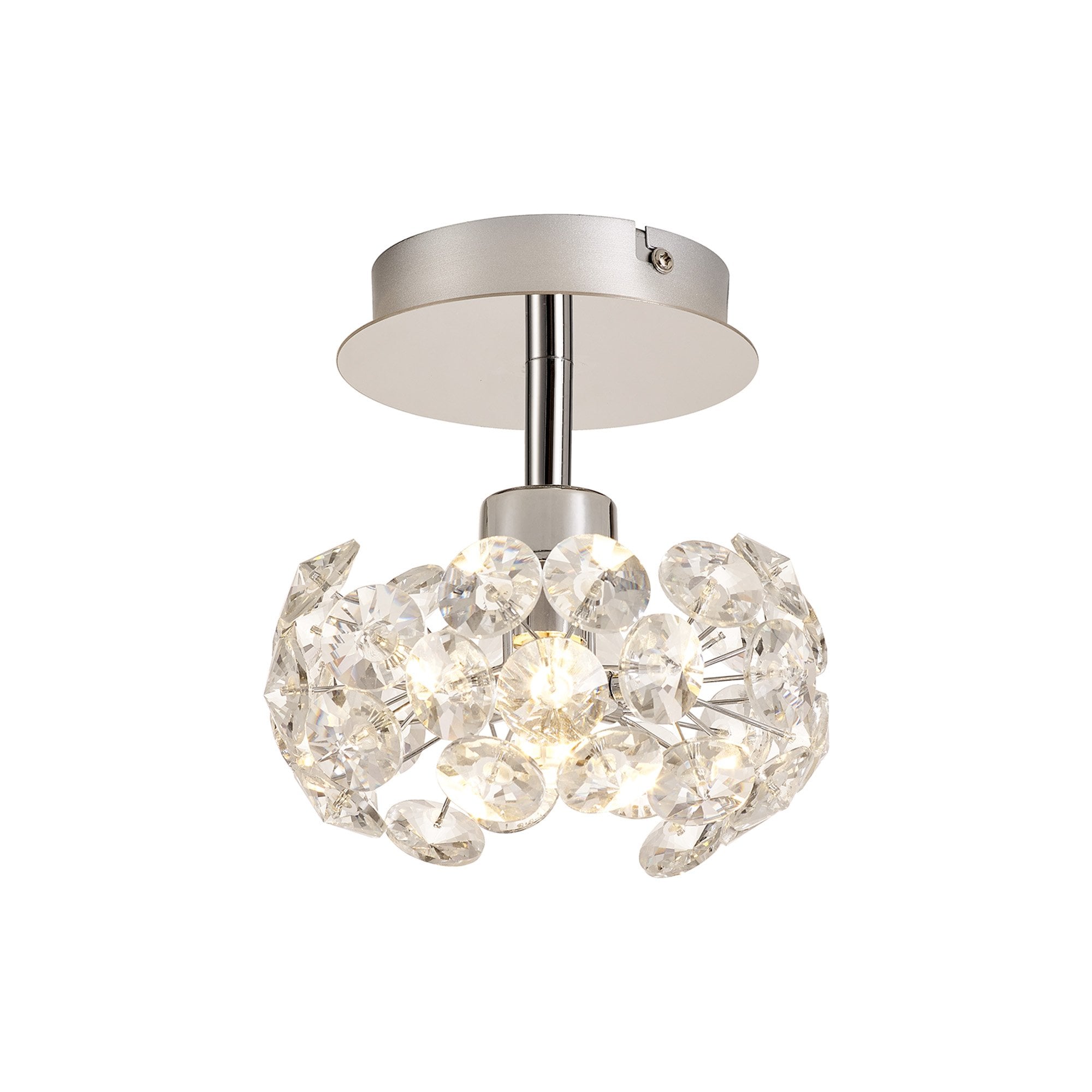 Fabula Grosvenor Single Semi-Flush Light - Polished Chrome & Crystal Glass