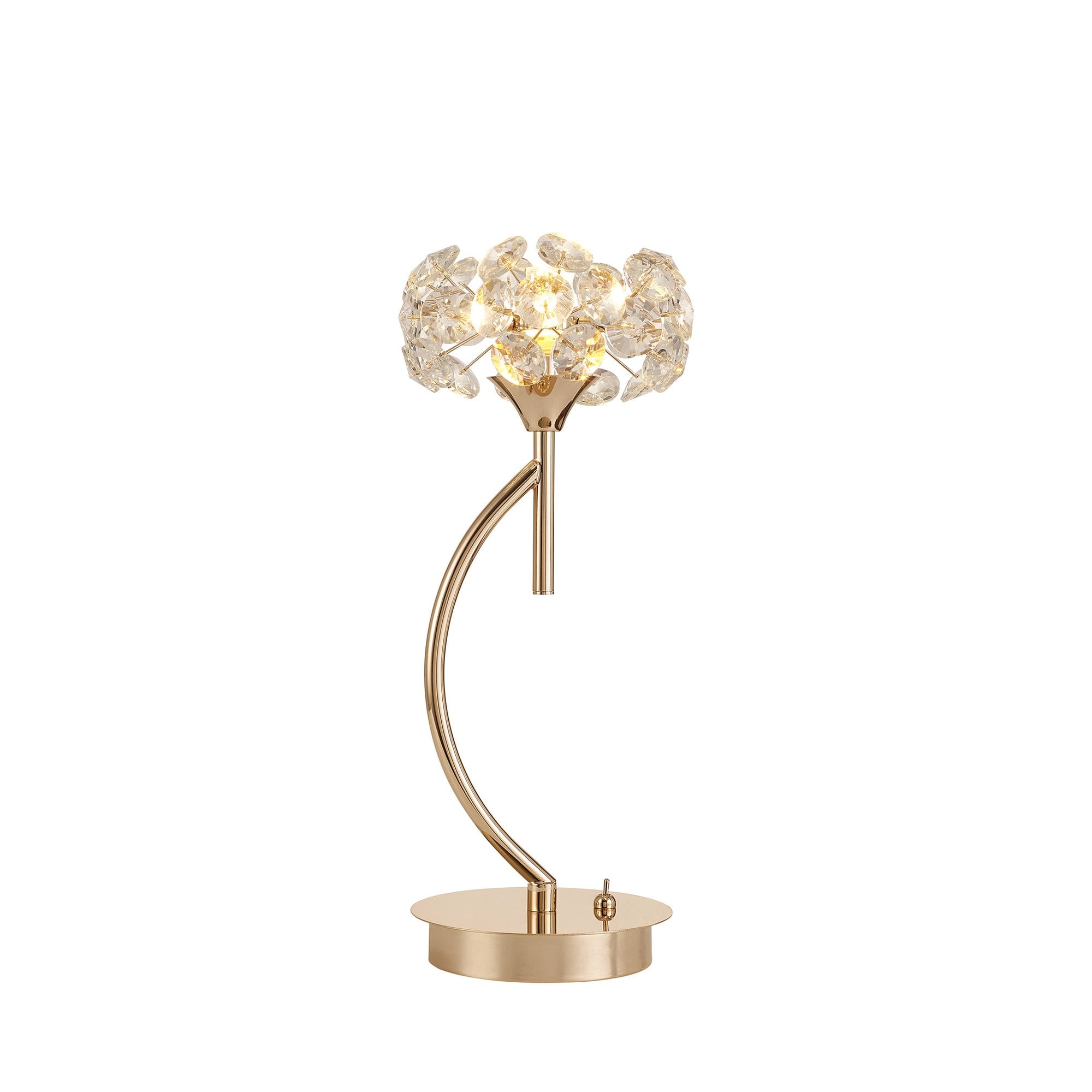 Fabula Grosvenor Single Vertical Table Lamp - French Gold & Crystal