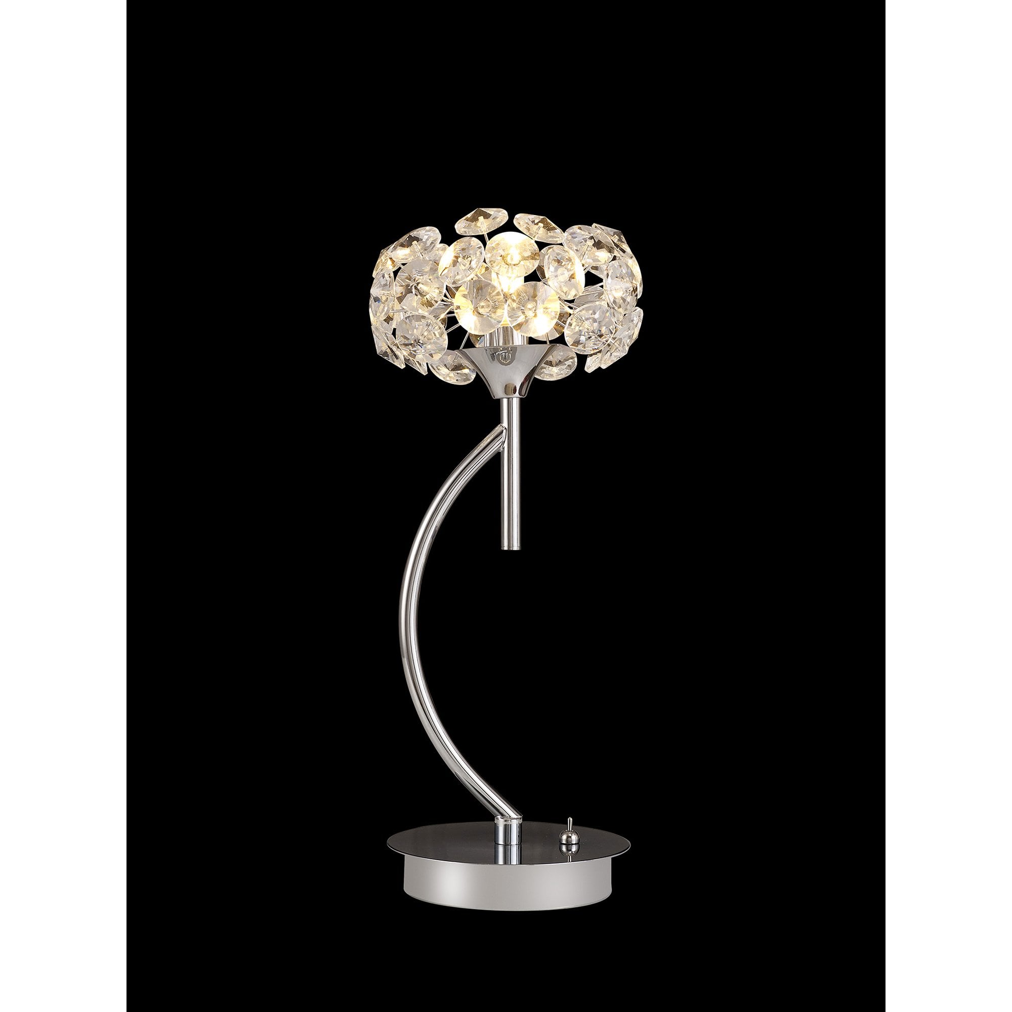 Fabula Grosvenor Single Vertical Table Lamp - Polished Chrome & Crystal