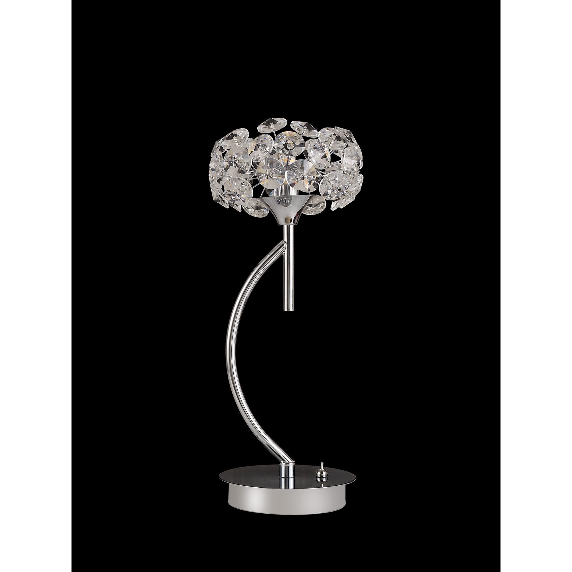 Fabula Grosvenor Single Vertical Table Lamp - Polished Chrome & Crystal