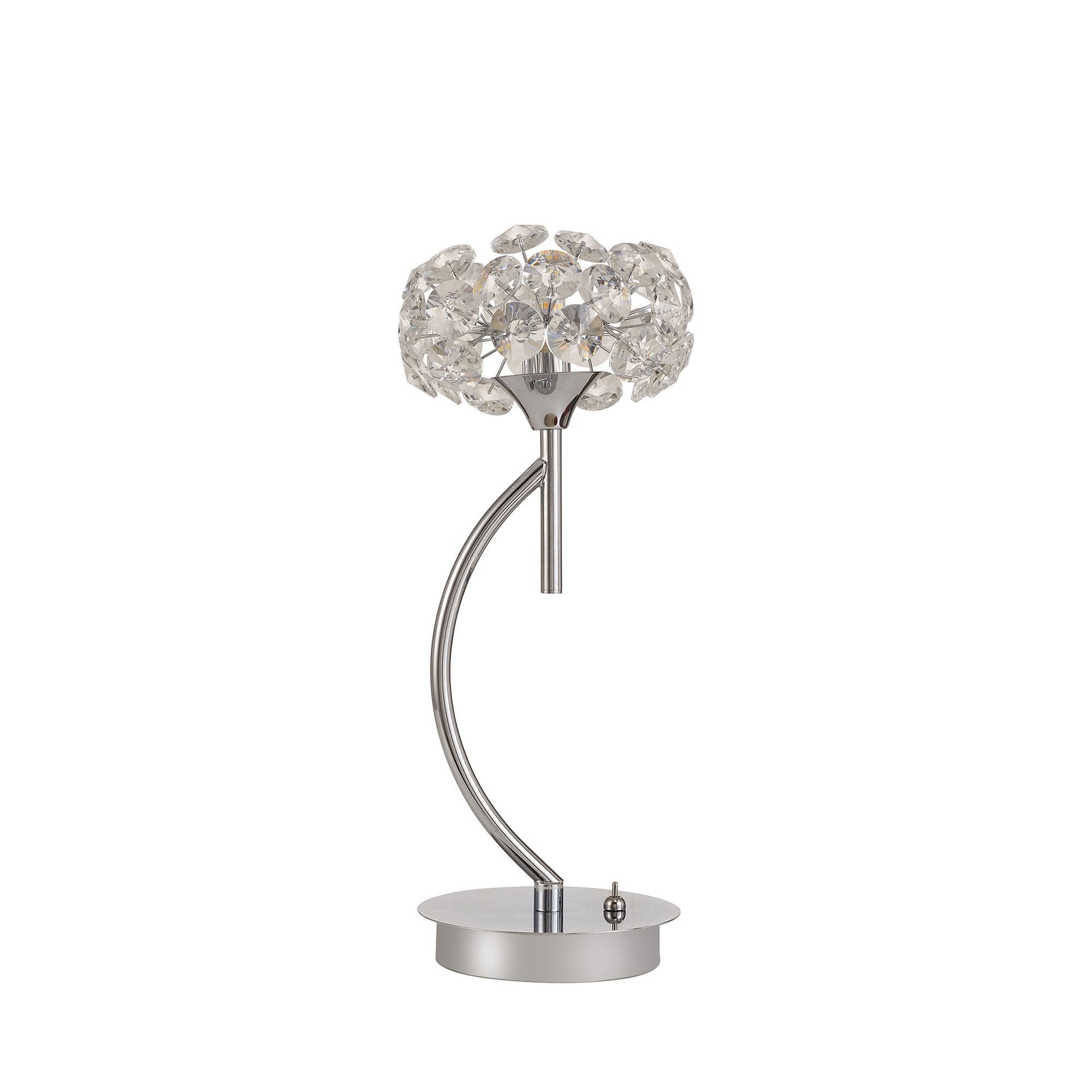 Fabula Grosvenor Single Vertical Table Lamp - Polished Chrome & Crystal