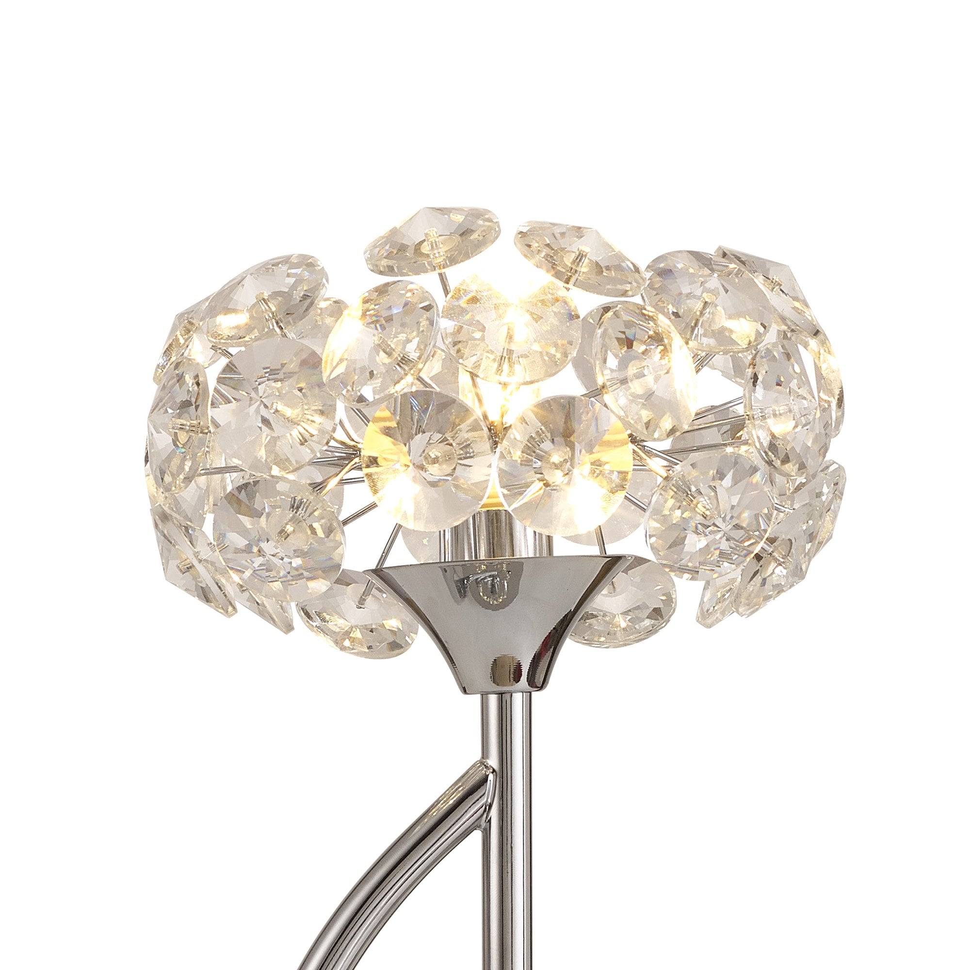 Fabula Grosvenor Single Vertical Table Lamp - Polished Chrome & Crystal
