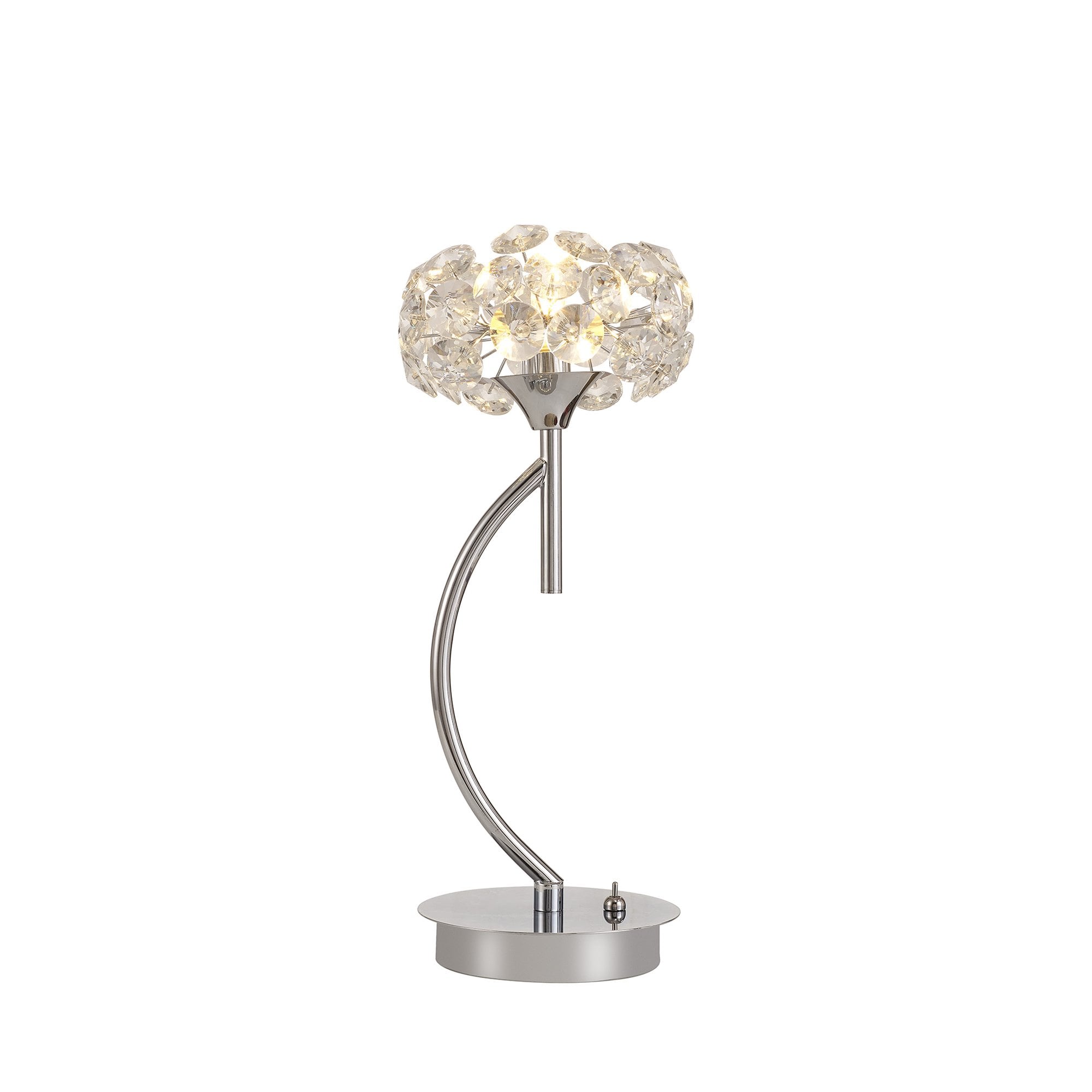 Fabula Grosvenor Single Vertical Table Lamp - Polished Chrome & Crystal