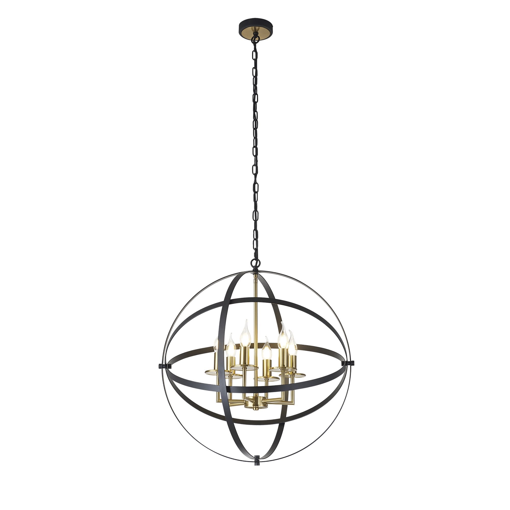 Fabula Guildford 6 Light Pendant - Black & Gold