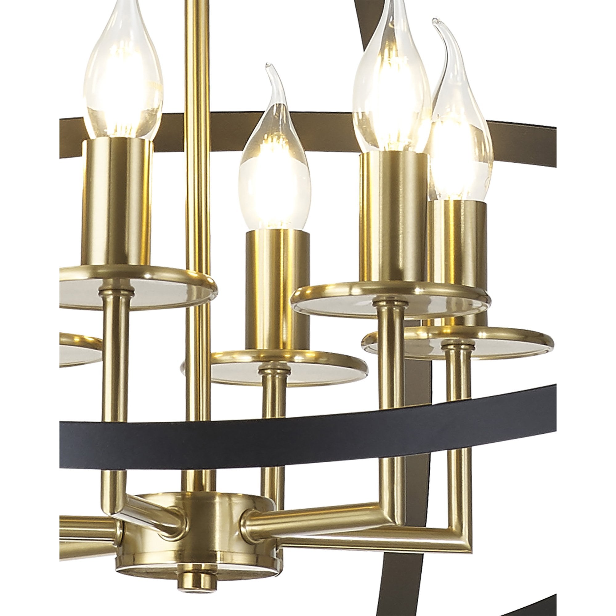 Fabula Guildford 6 Light Pendant - Black & Gold