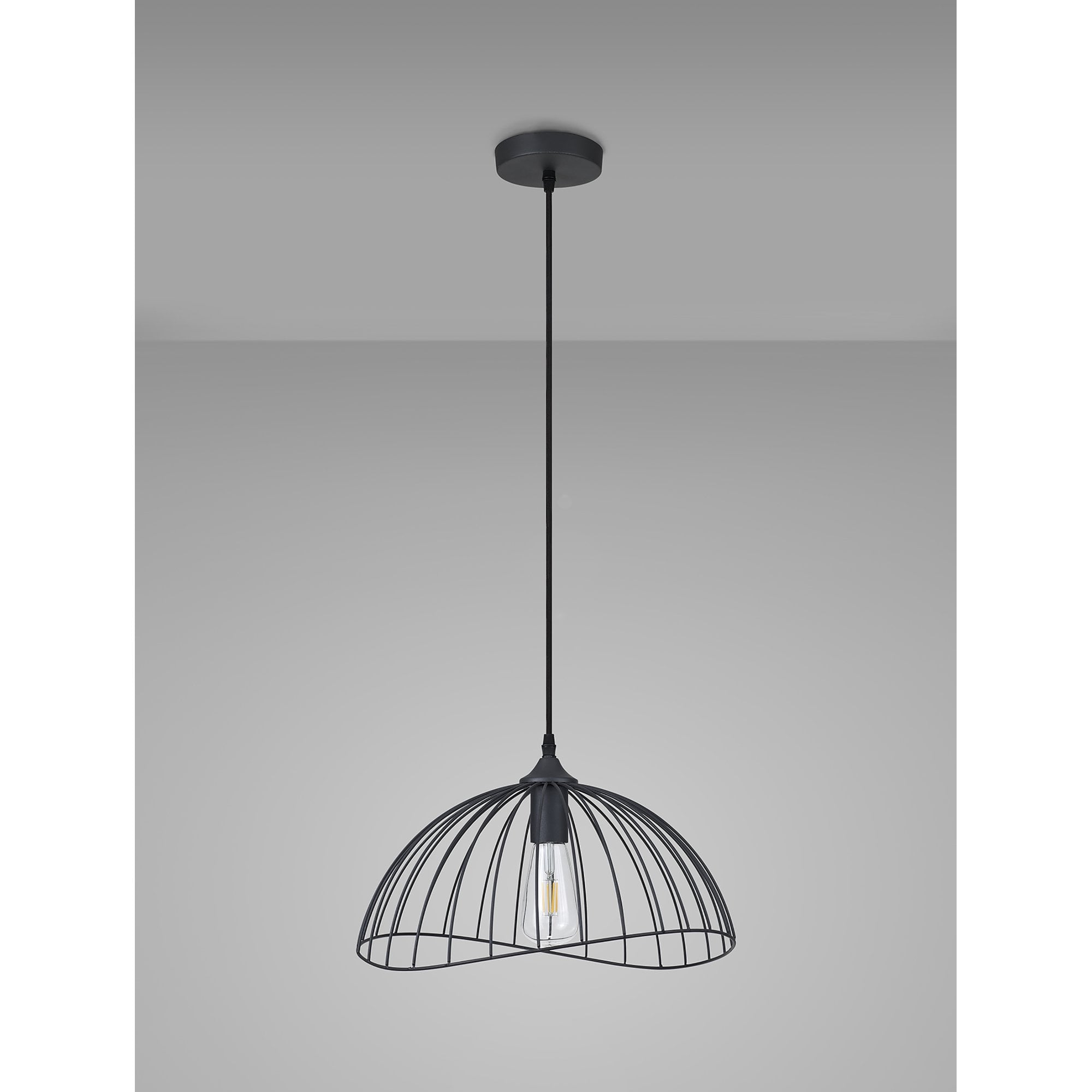 Fabula Halstead Single Dome Pendant - Graphite
