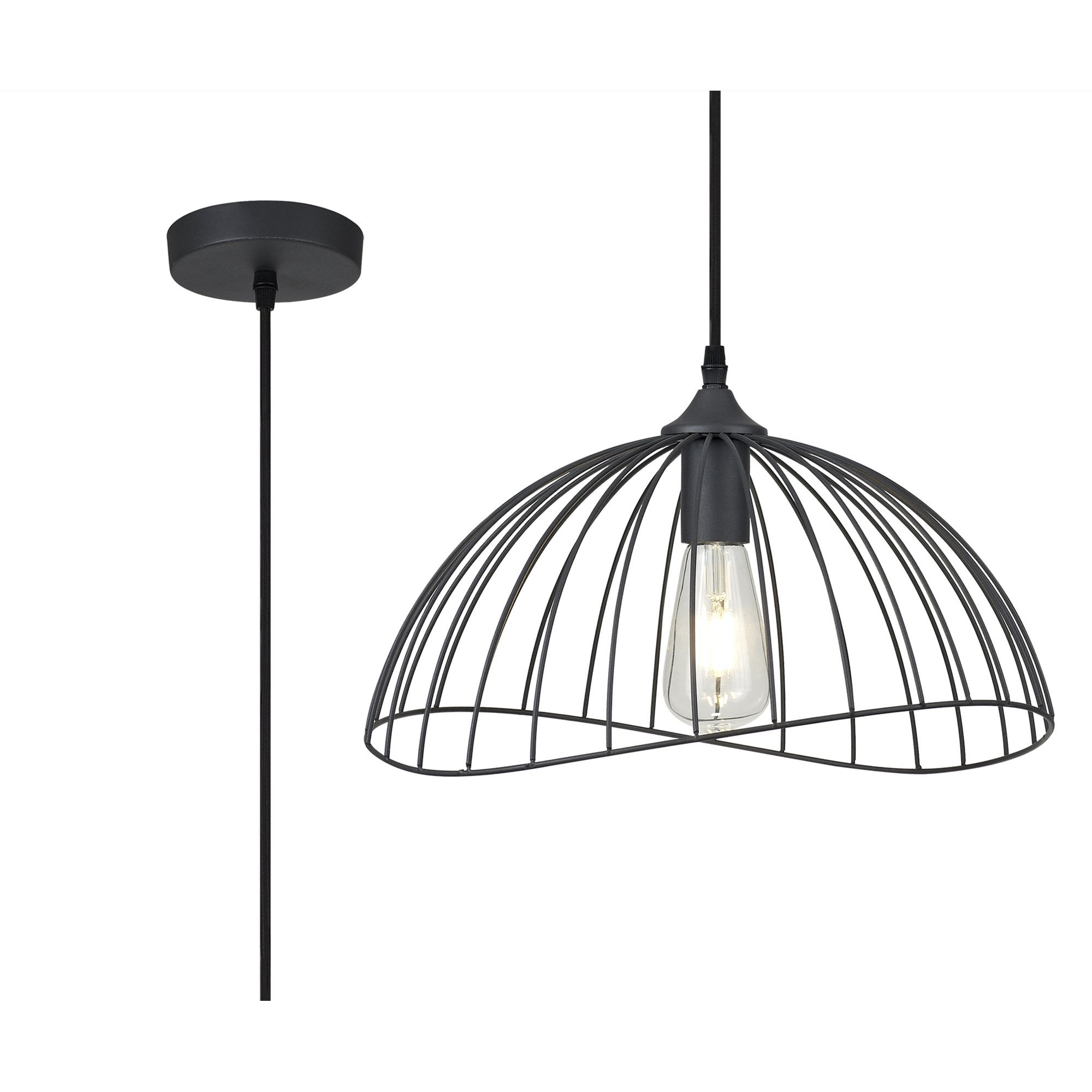 Fabula Halstead Single Dome Pendant - Graphite