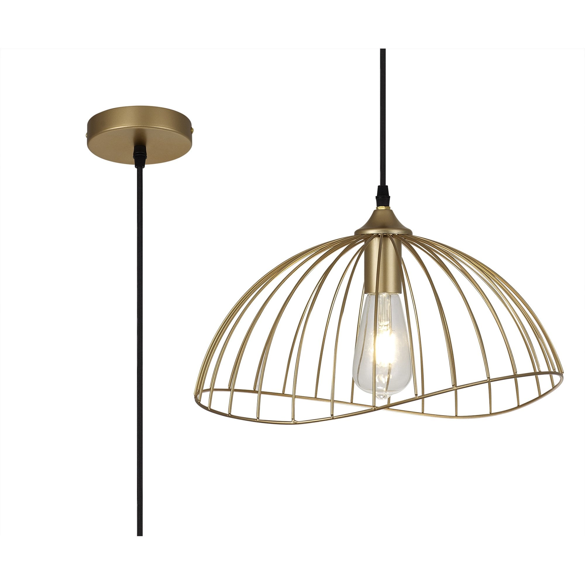 Fabula Halstead Single Dome Pendant - Painted Gold