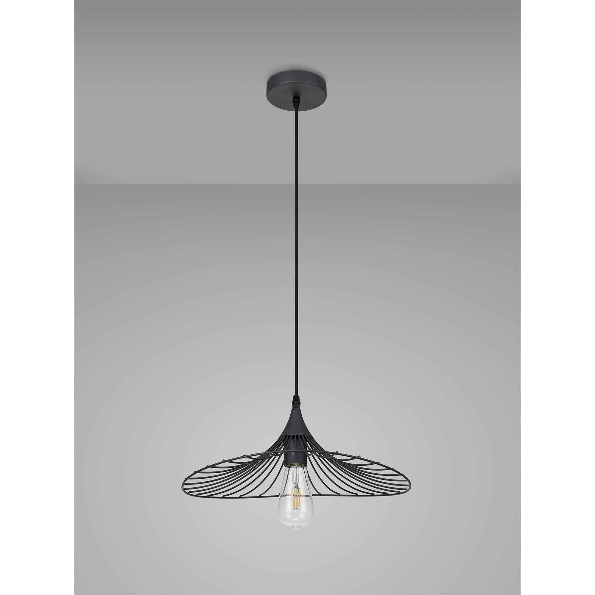 Fabula Halstead Single Shallow Pendant - Graphite