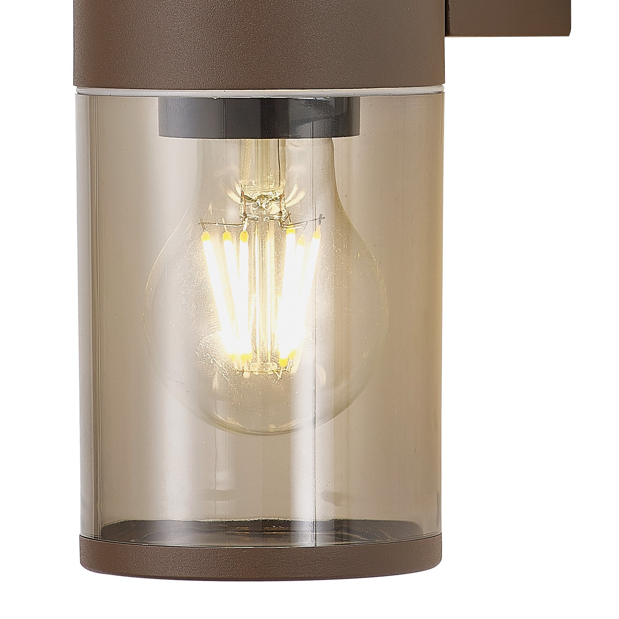 Fabula Harwater 2 Light Wall Lamp - Matt Brown & Smoked PC - IP54