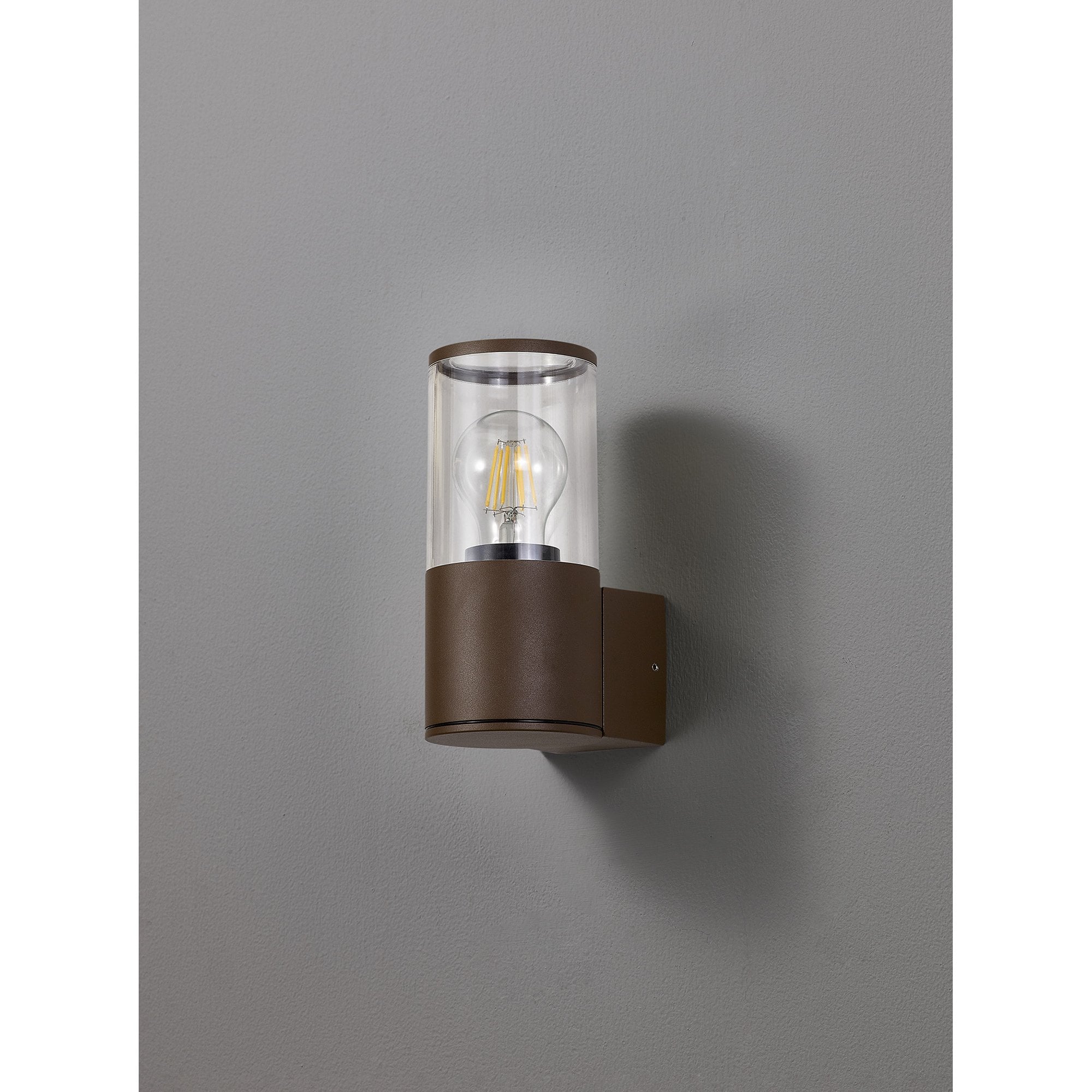 Fabula Harwater Single Wall Lamp - Matt Brown & Clear PC - IP54