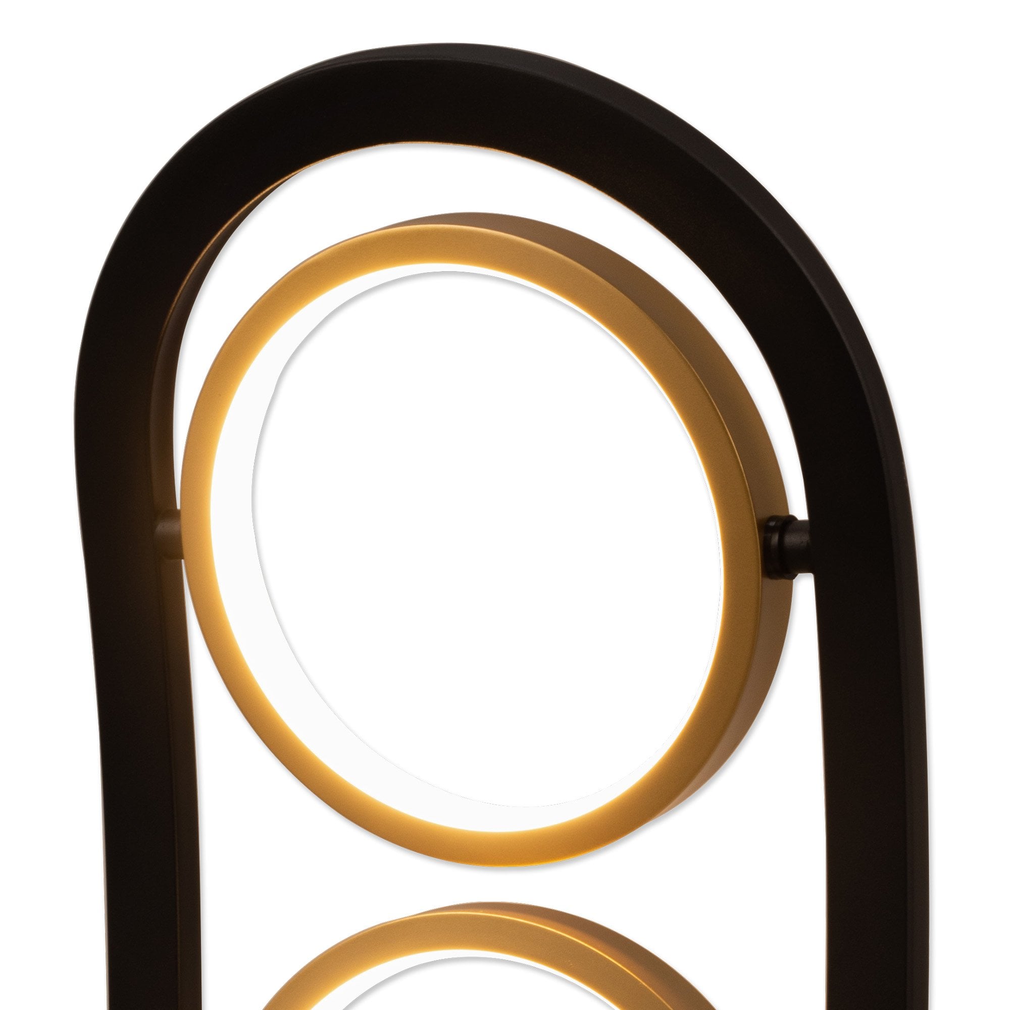 Fabula Hawksmouth 2 Ring LED Table Lamp - Satin Black & Gold