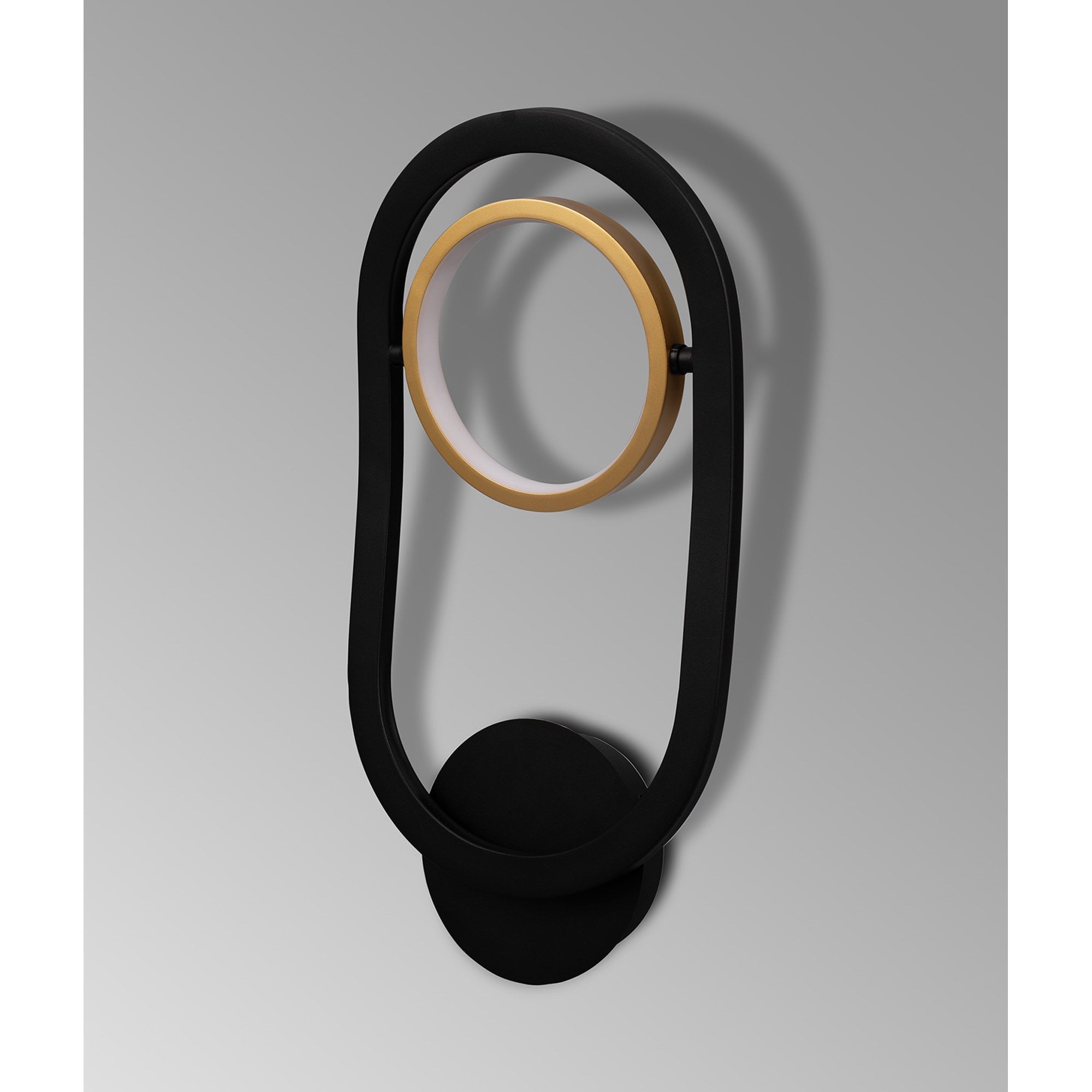 Fabula Hawksmouth Single Ring LED Wall Lamp - Satin Black & Gold