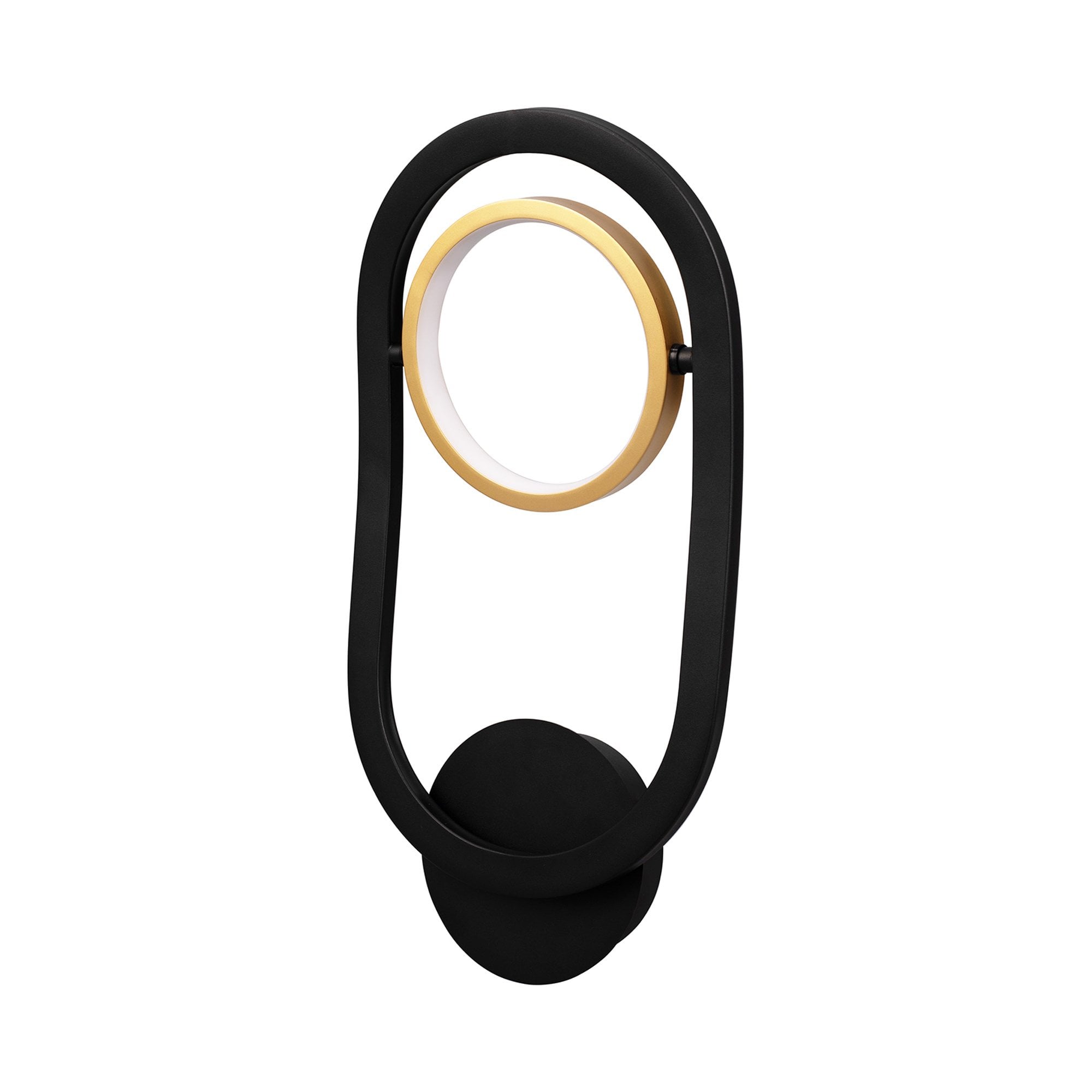 Fabula Hawksmouth Single Ring LED Wall Lamp - Satin Black & Gold