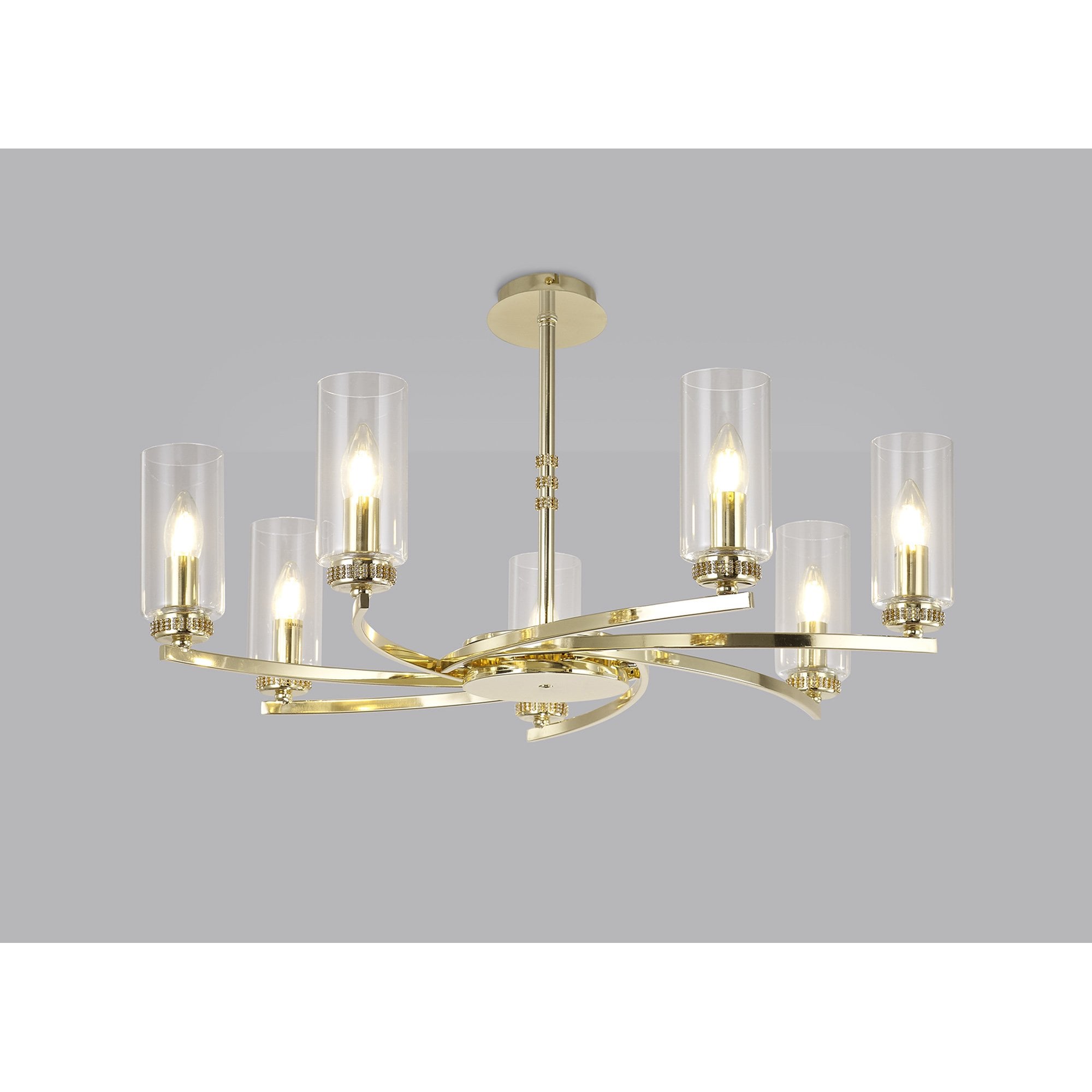 Fabula Heathcote 7 Light Pendant/Semi-Flush Light - Polished Gold