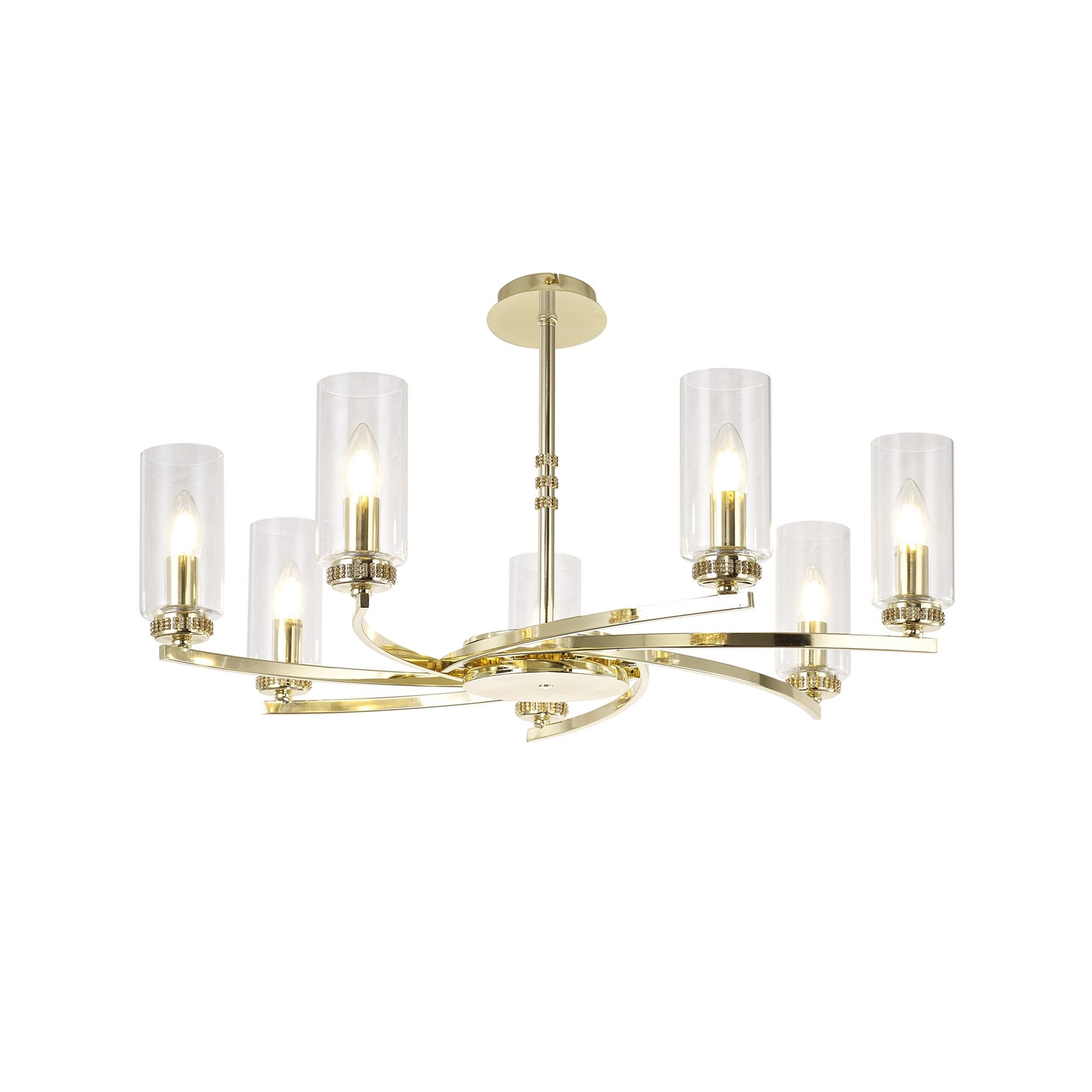 Fabula Heathcote 7 Light Pendant/Semi-Flush Light - Polished Gold